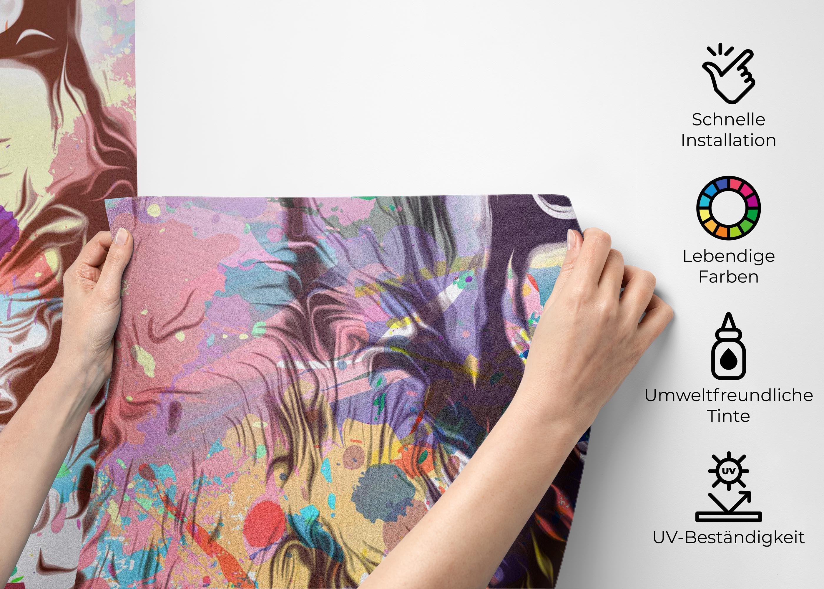 Fototapete Lion Color Powder mockup 2