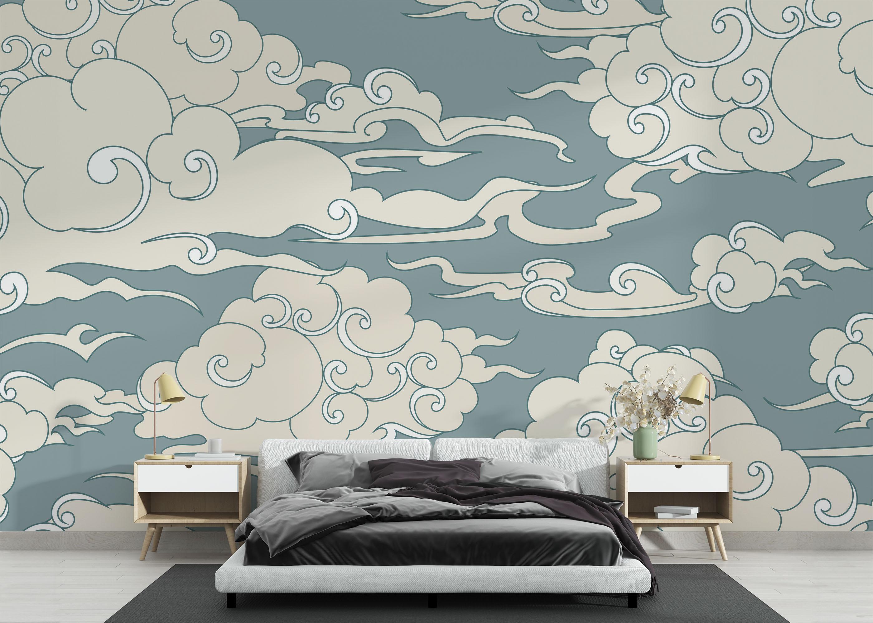 Fototapete Asiatic Clouds mockup 3