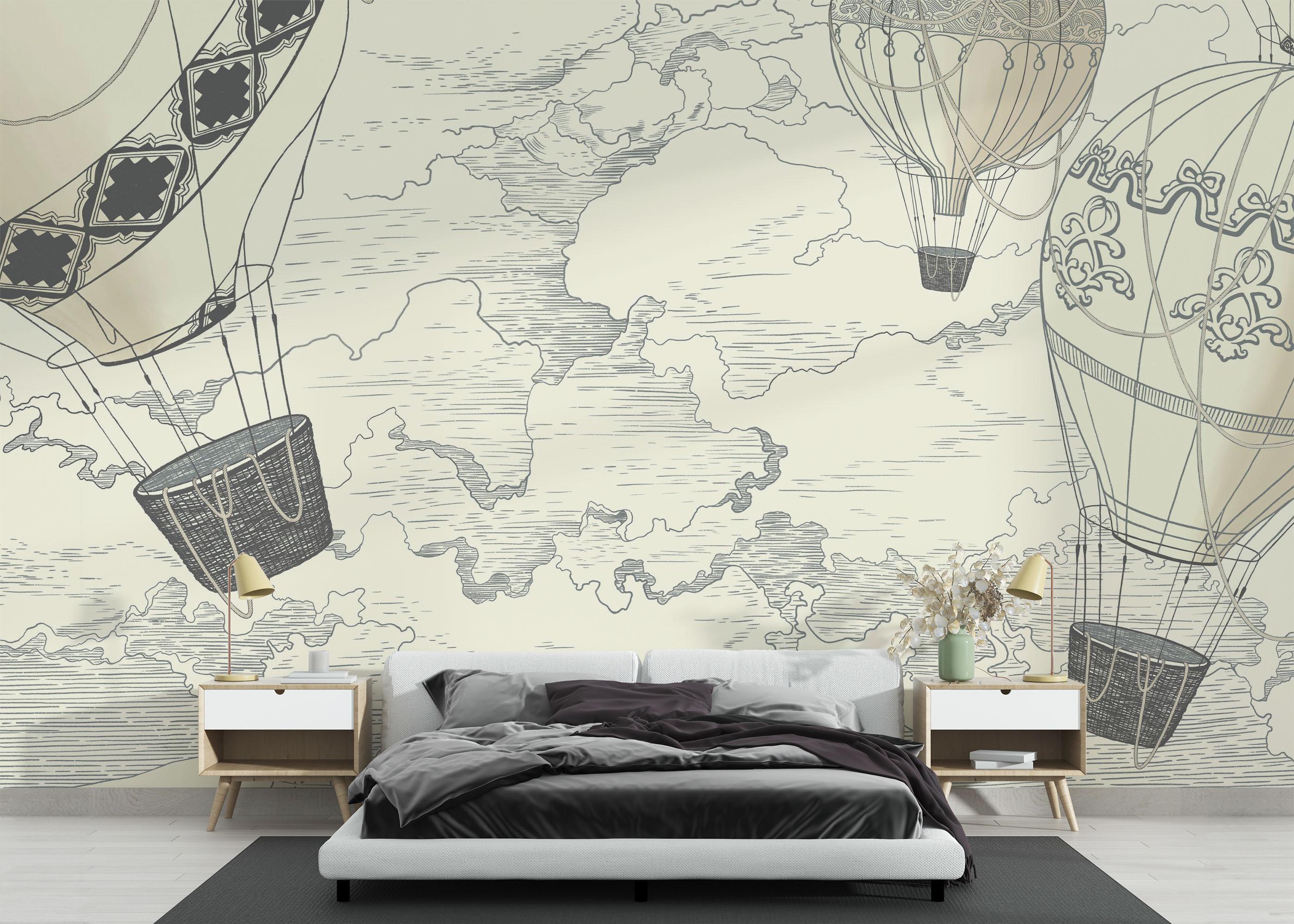 Fototapete Asiatic Drawing mockup 3