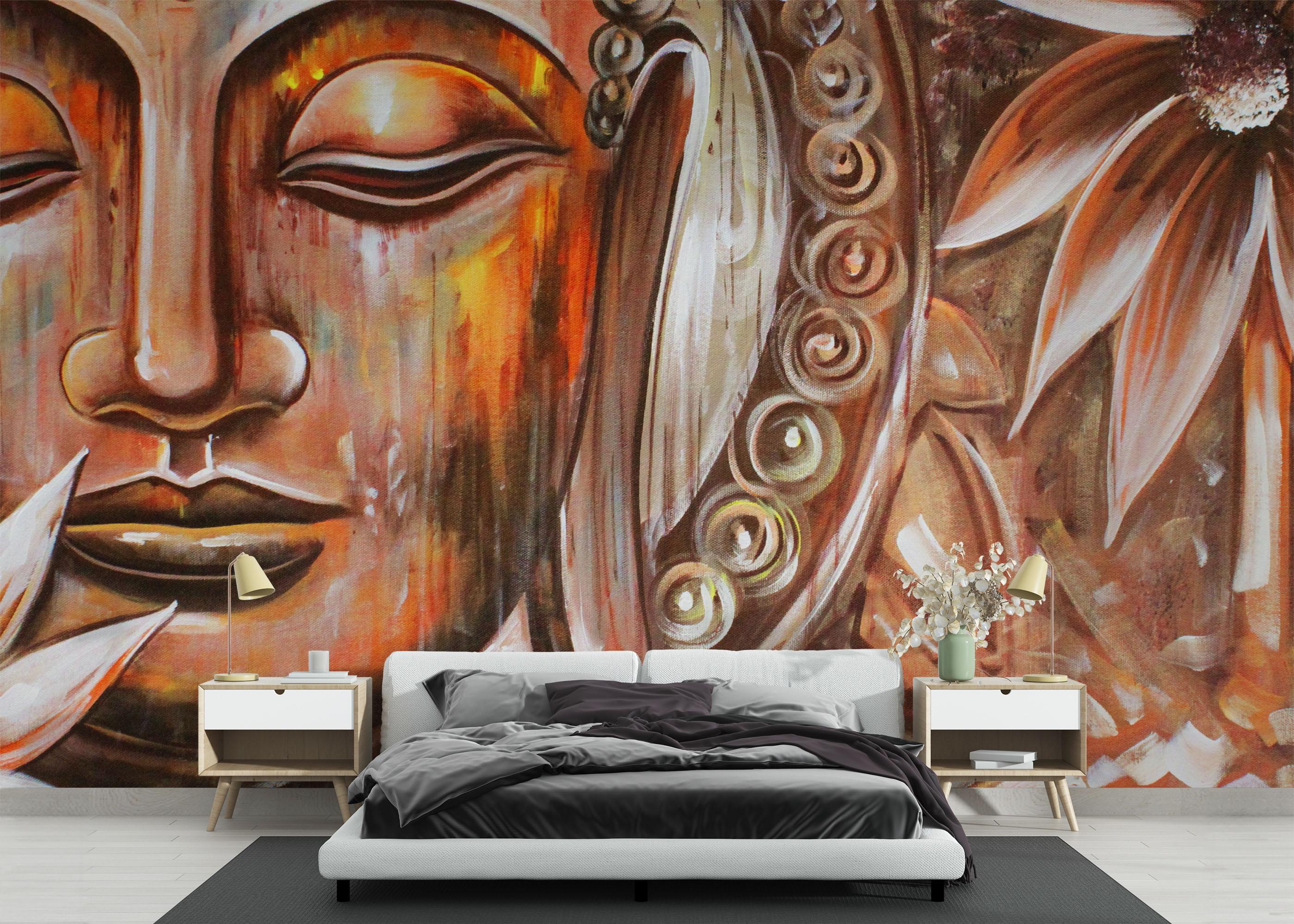 Fototapete Buddha Painting mockup 3
