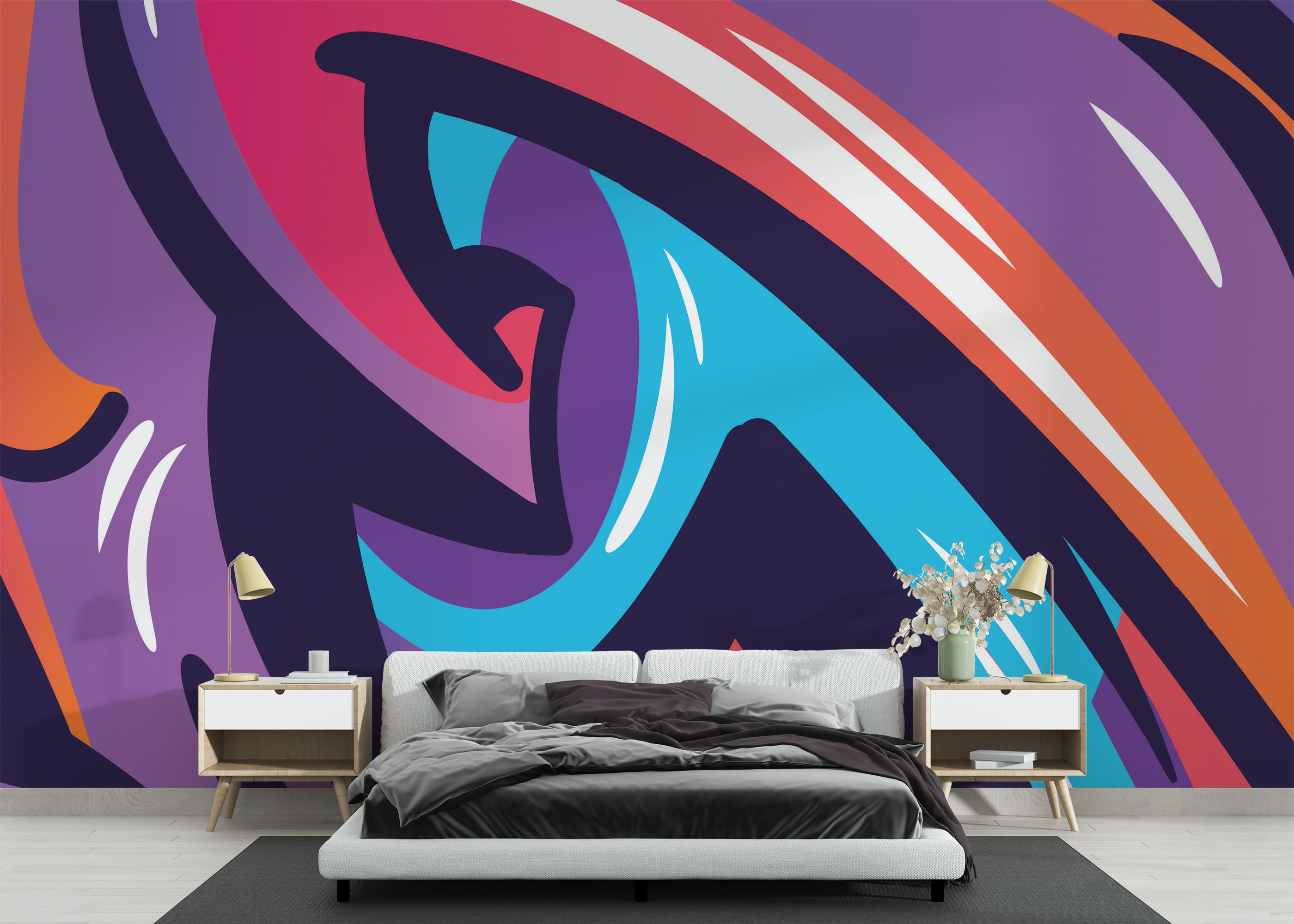 Colorfull Graffiti mockup 3