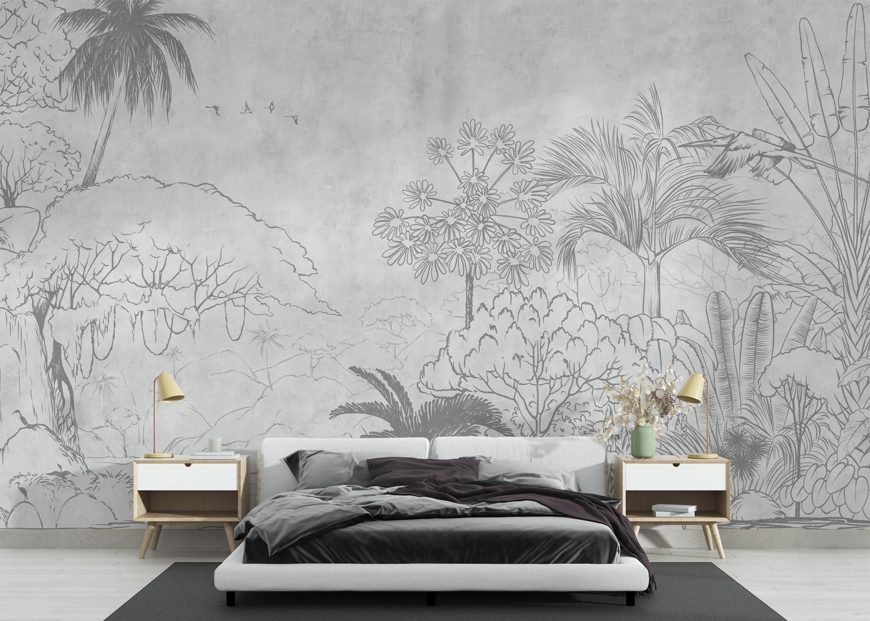 Fototapete Jungle Sketch mockup 3