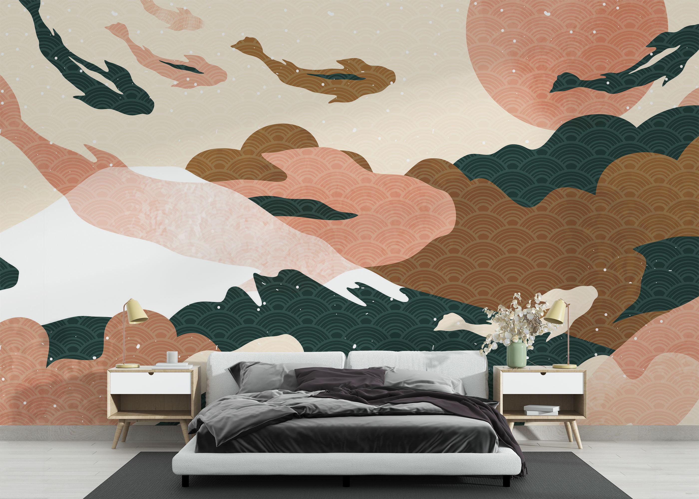 Fototapete Koi Fish Ocean mockup 3