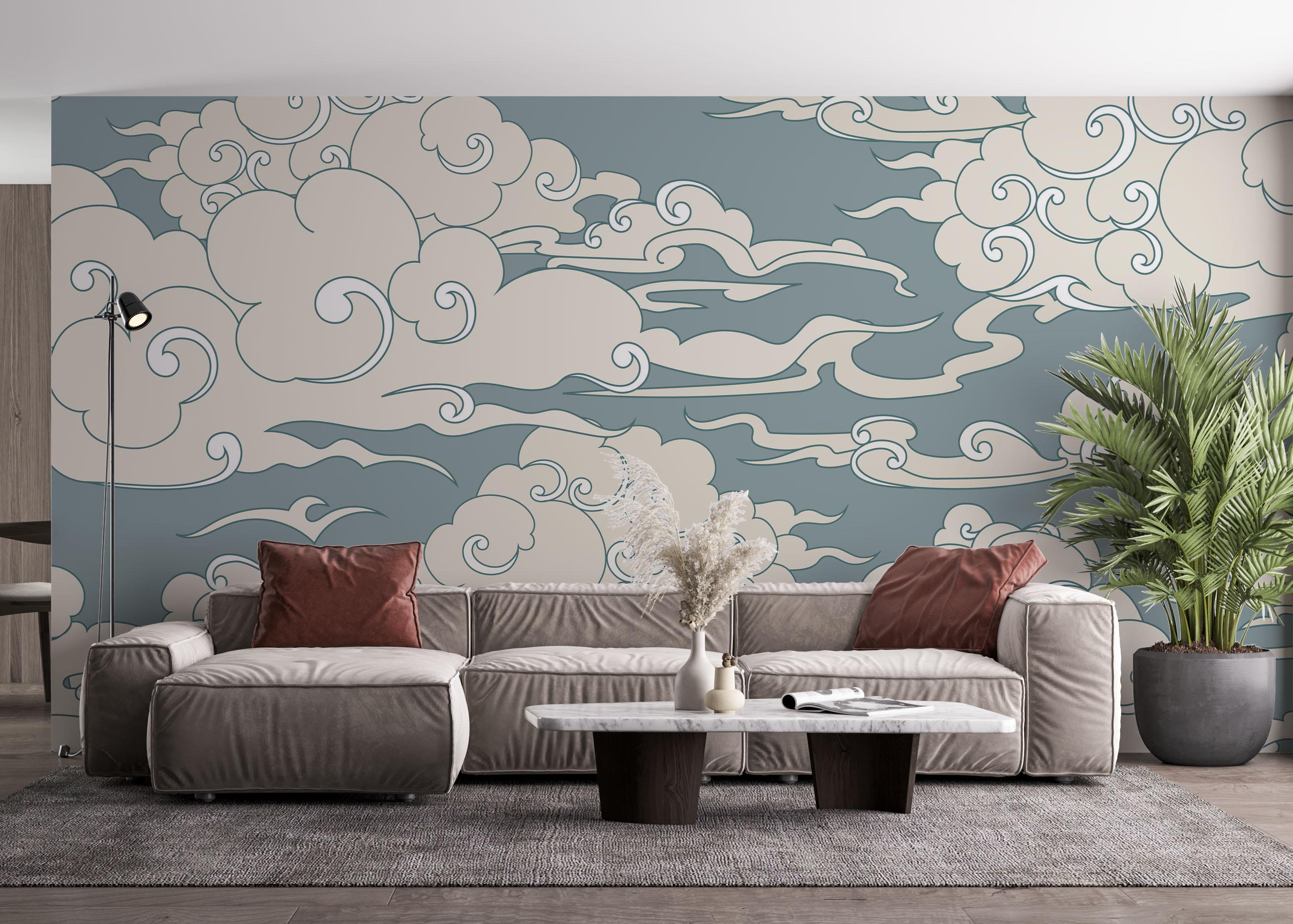 Fototapete Asiatic Clouds mockup 4
