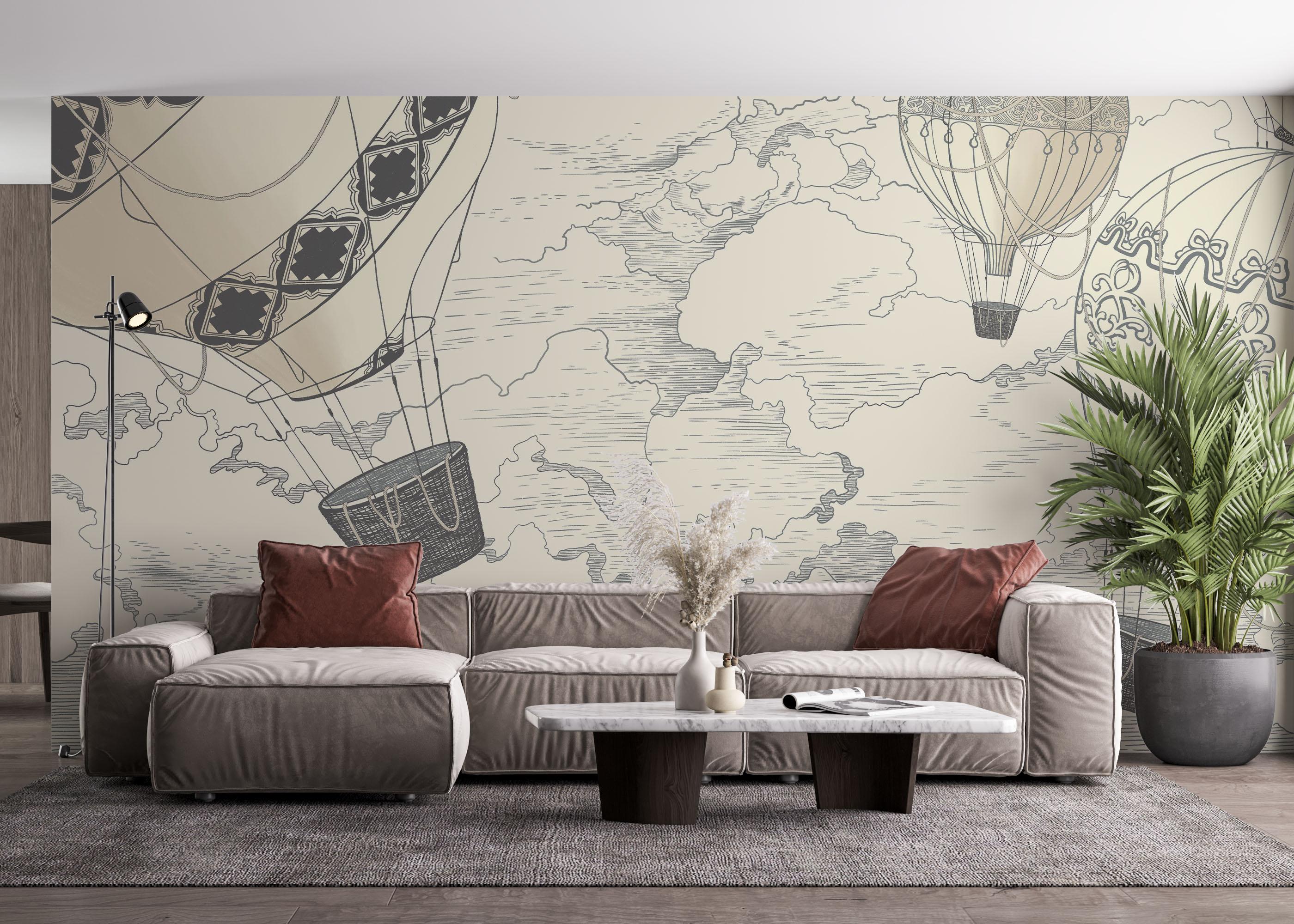 Fototapete Asiatic Drawing mockup 4