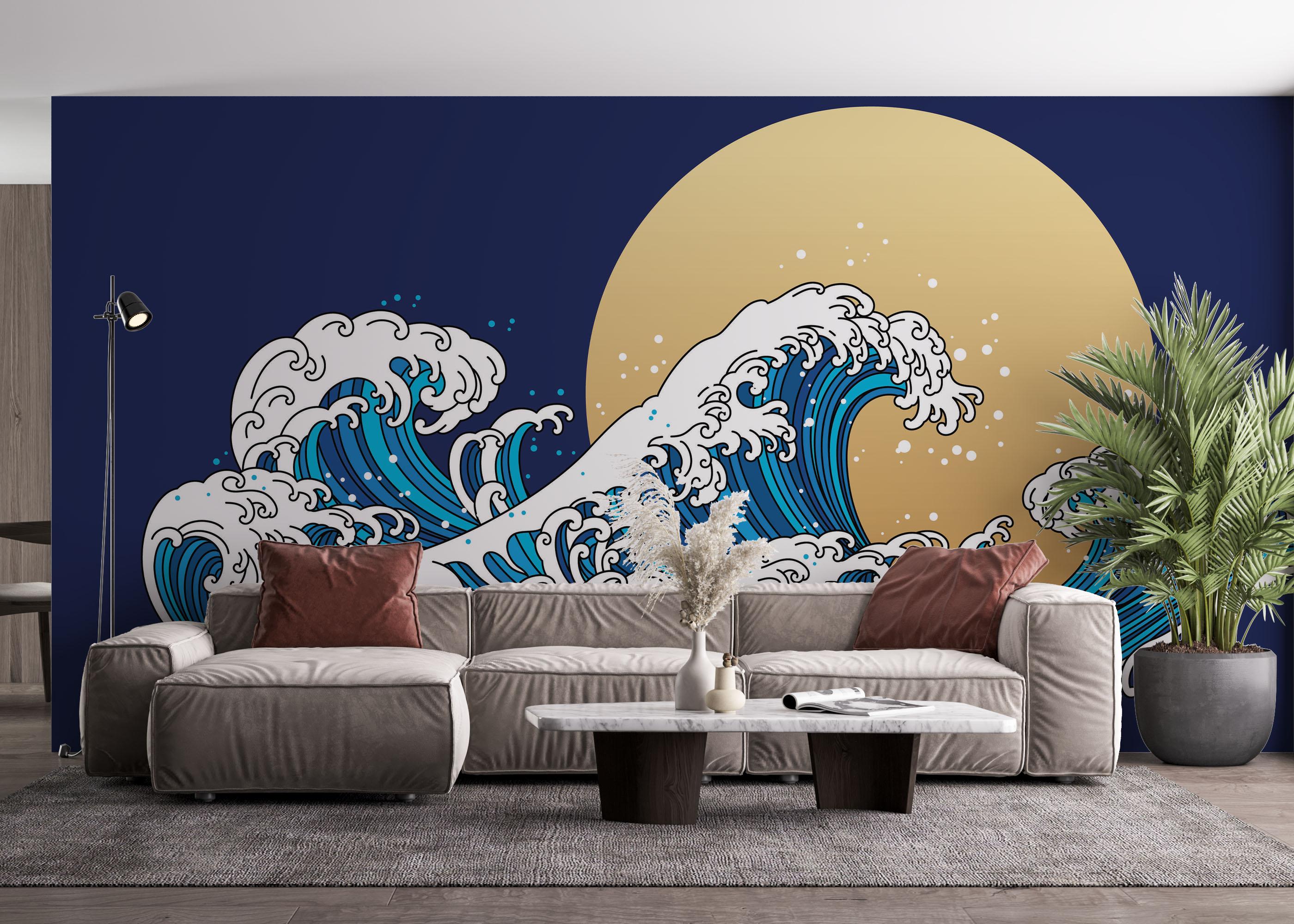 Fototapete Asiatic Waves mockup 4