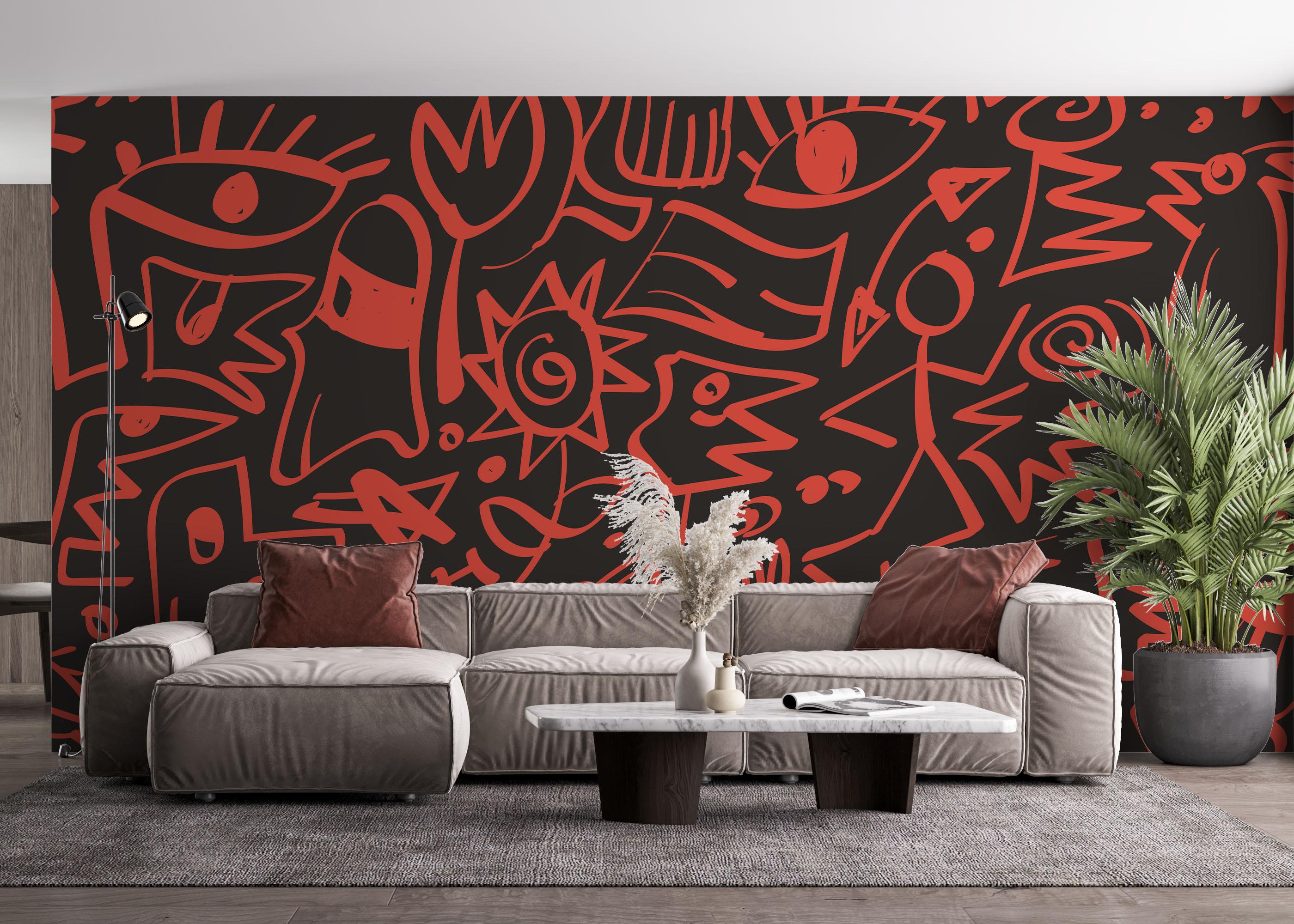 Fototapete Doodles Pattern mockup 4