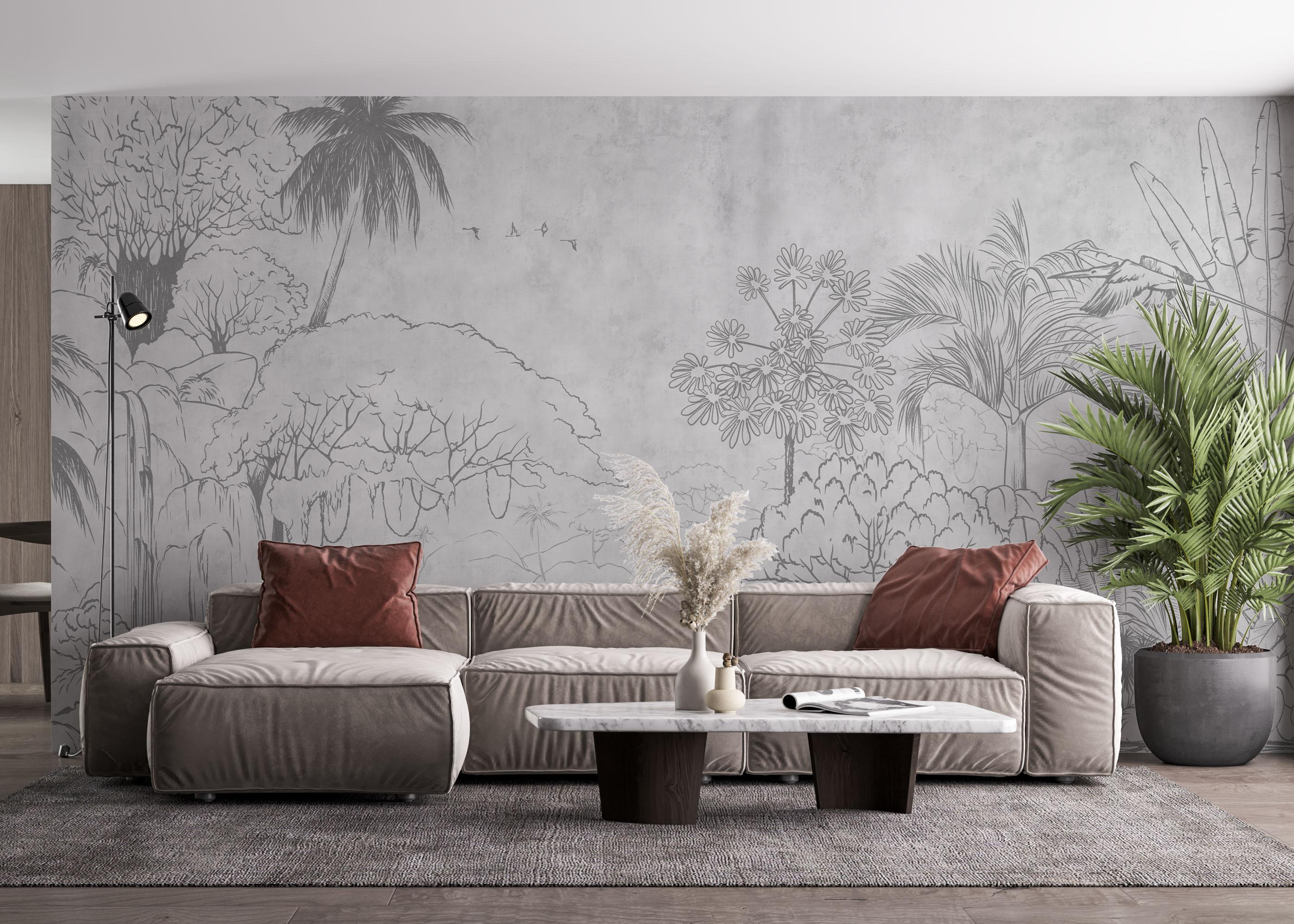 Fototapete Jungle Sketch mockup 4