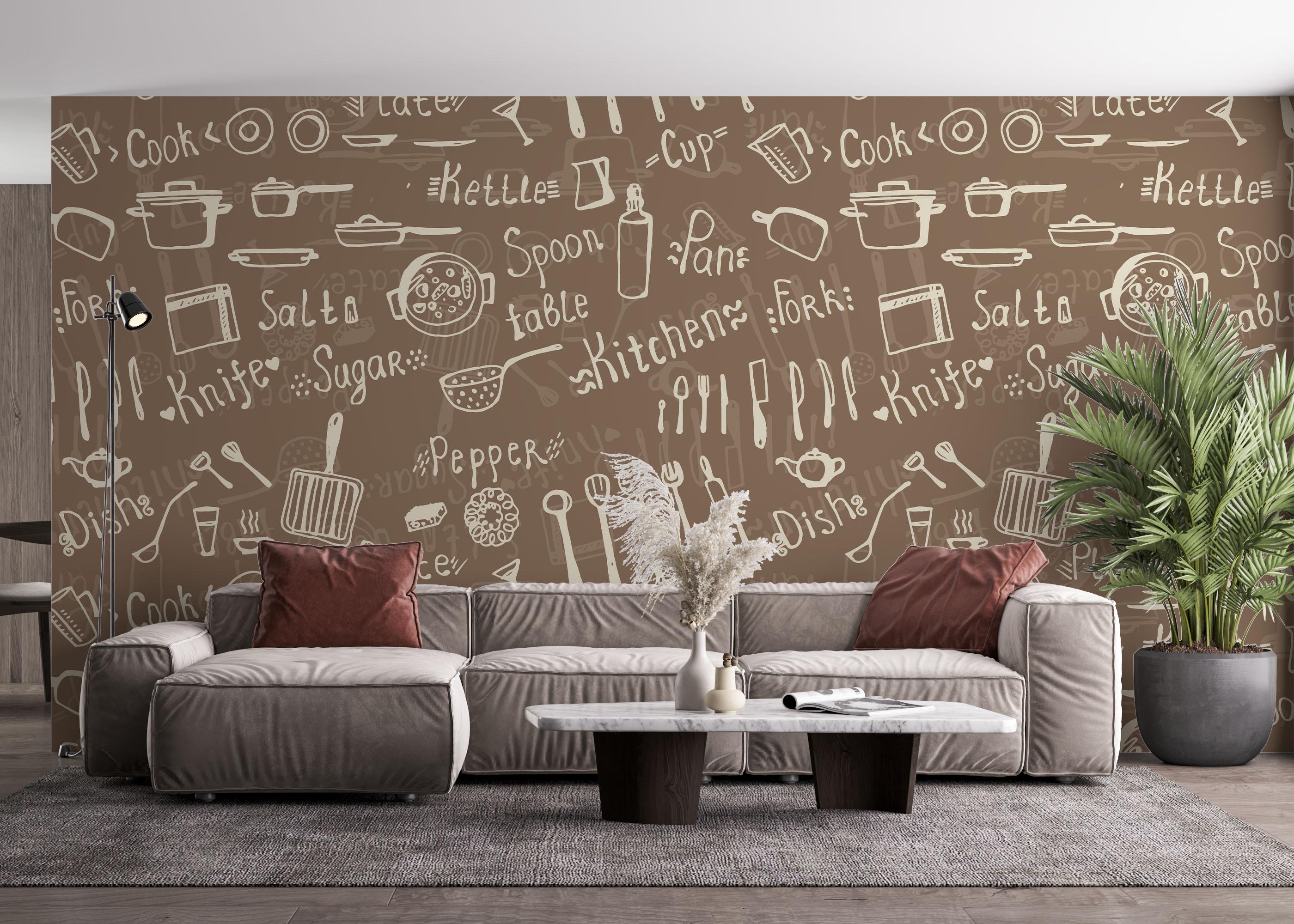 Fototapete Kitchen Pattern mockup 4