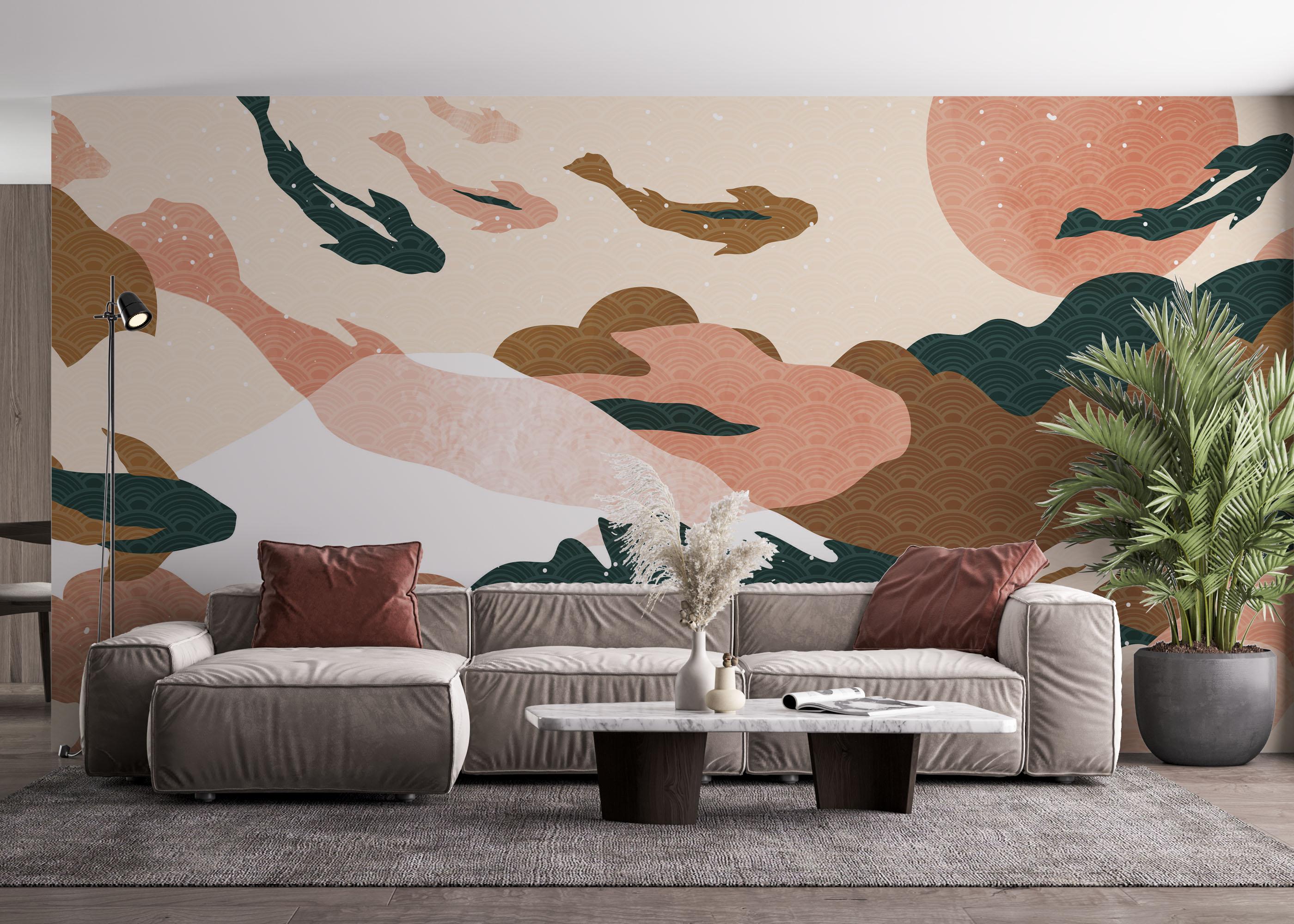 Fototapete Koi Fish Ocean mockup 4