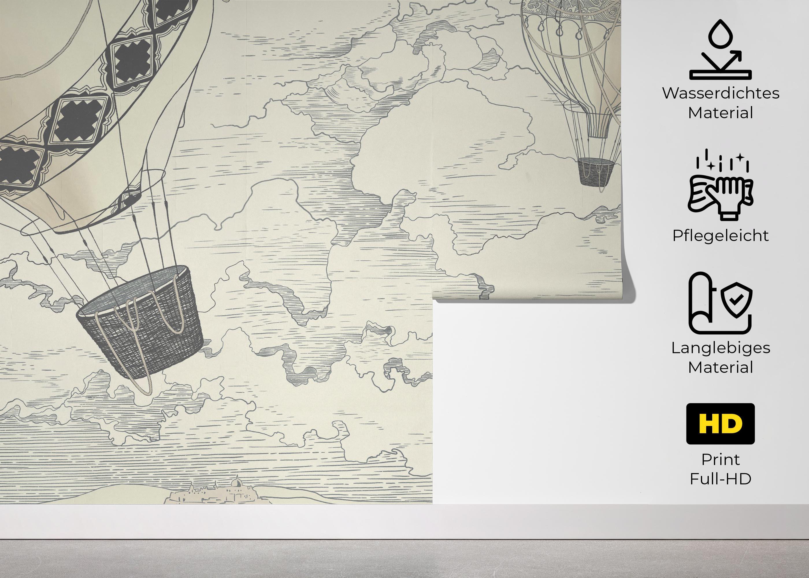 Fototapete Asiatic Drawing mockup 5