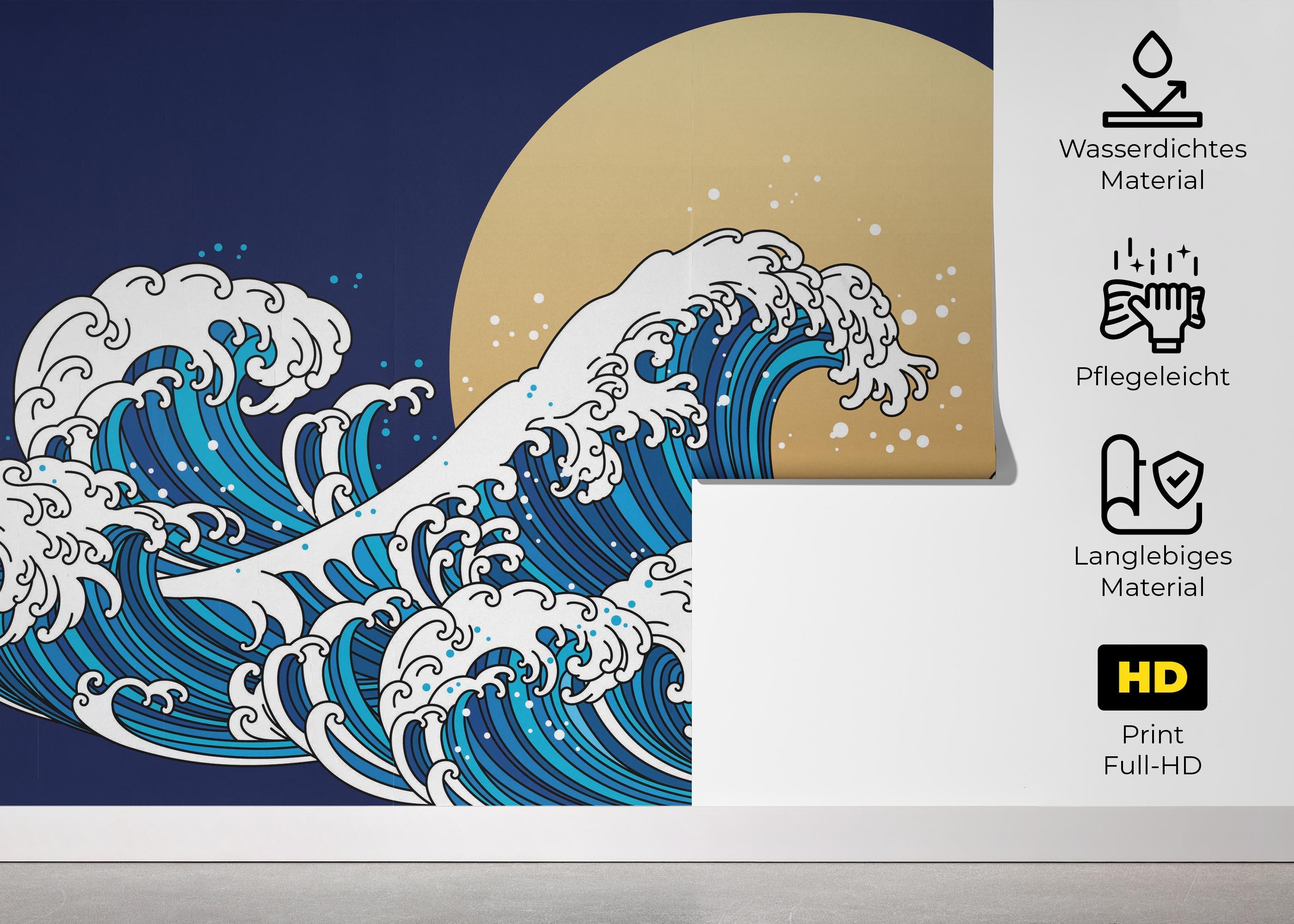 Fototapete Asiatic Waves mockup 5