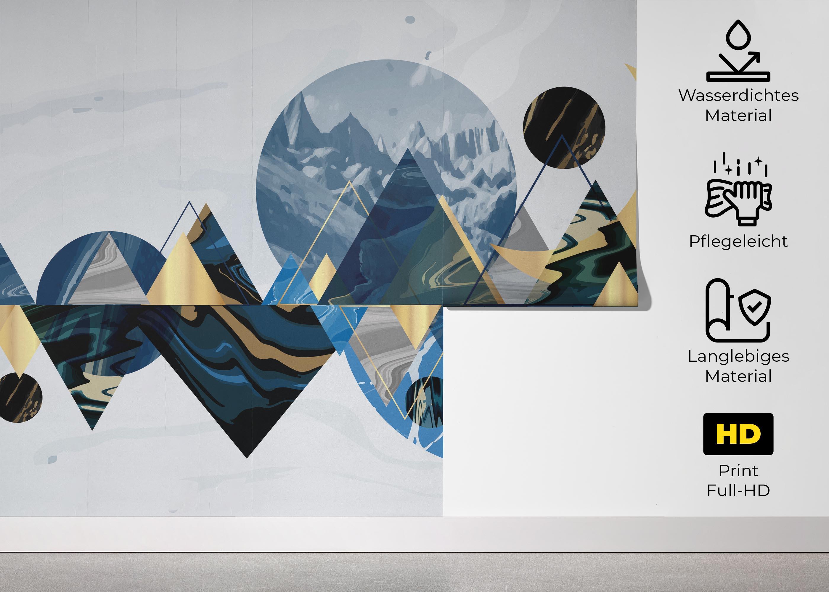 Fototapete Gold Geometric Pattern mockup 5