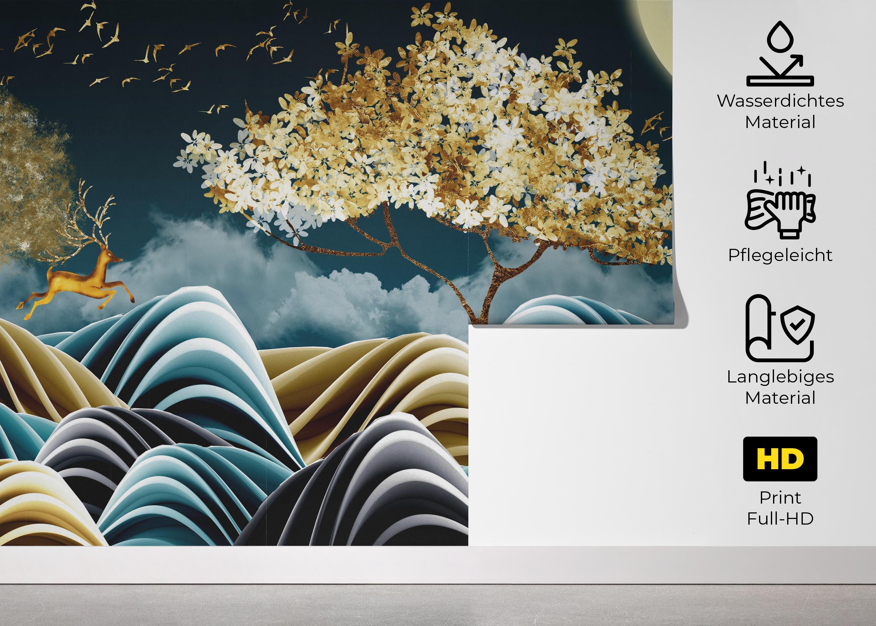 Fototapete Golden Story Night mockup 5