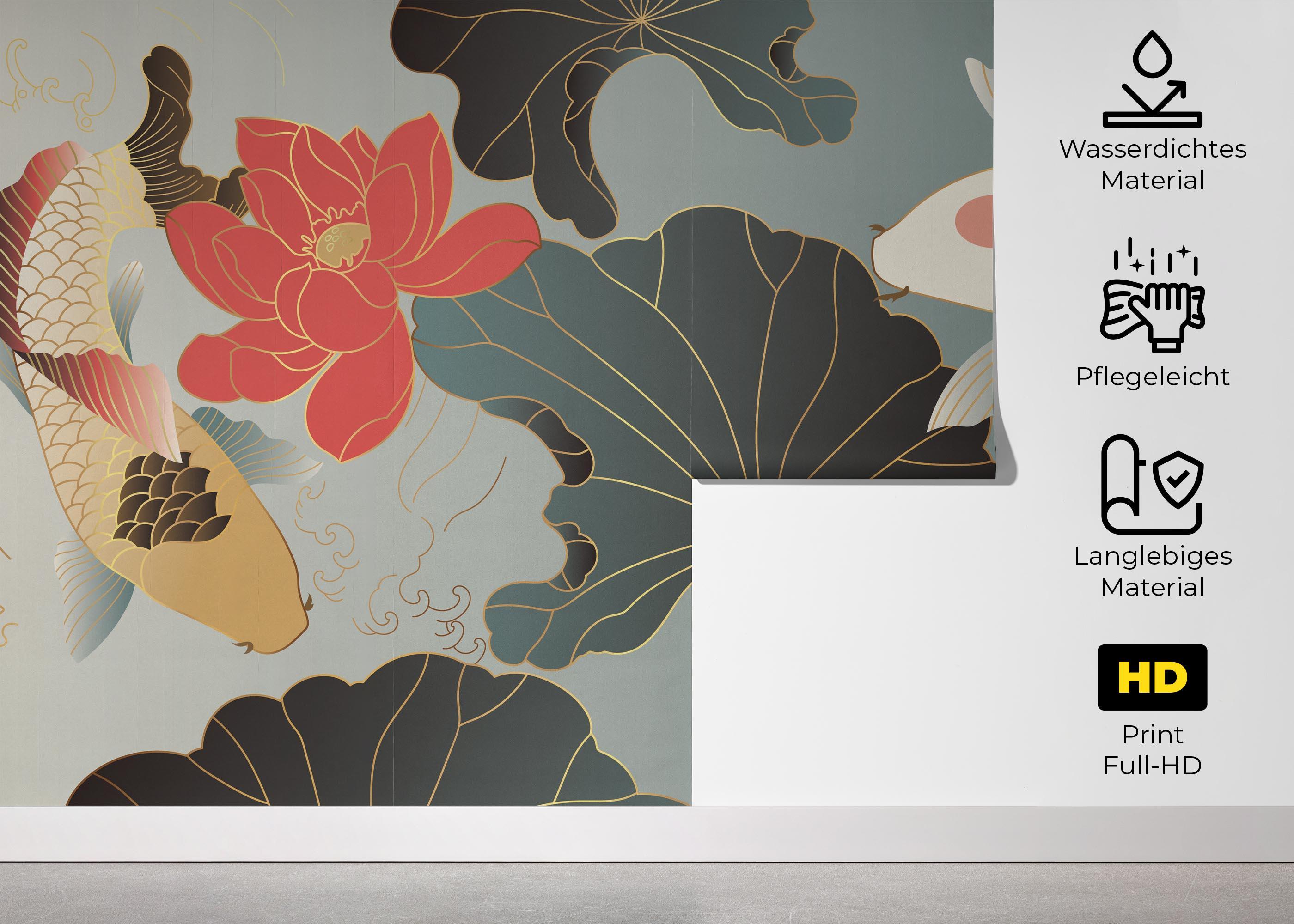 Fototapete Koi Carp Fish mockup 5