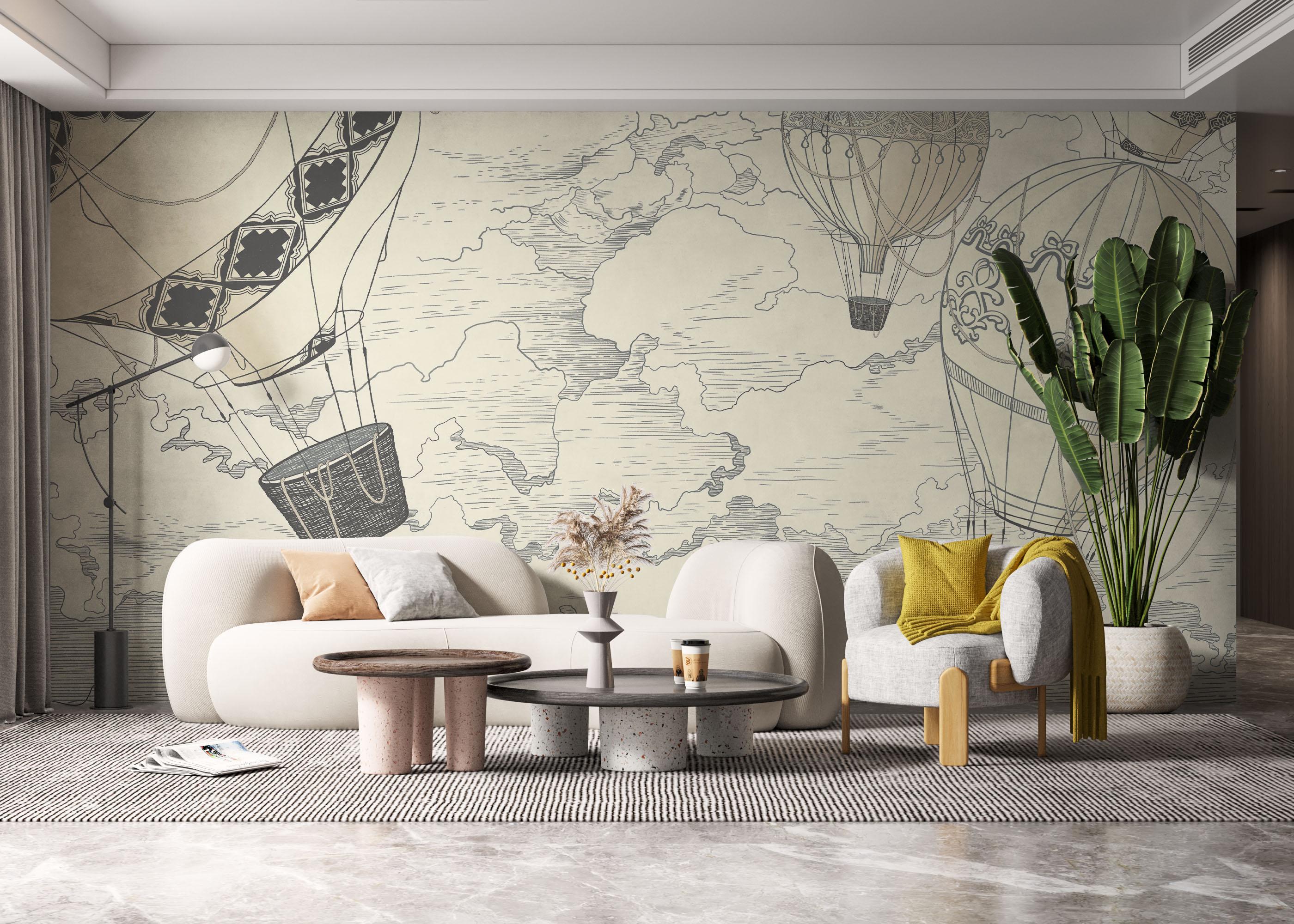 Fototapete Asiatic Drawing mockup 6