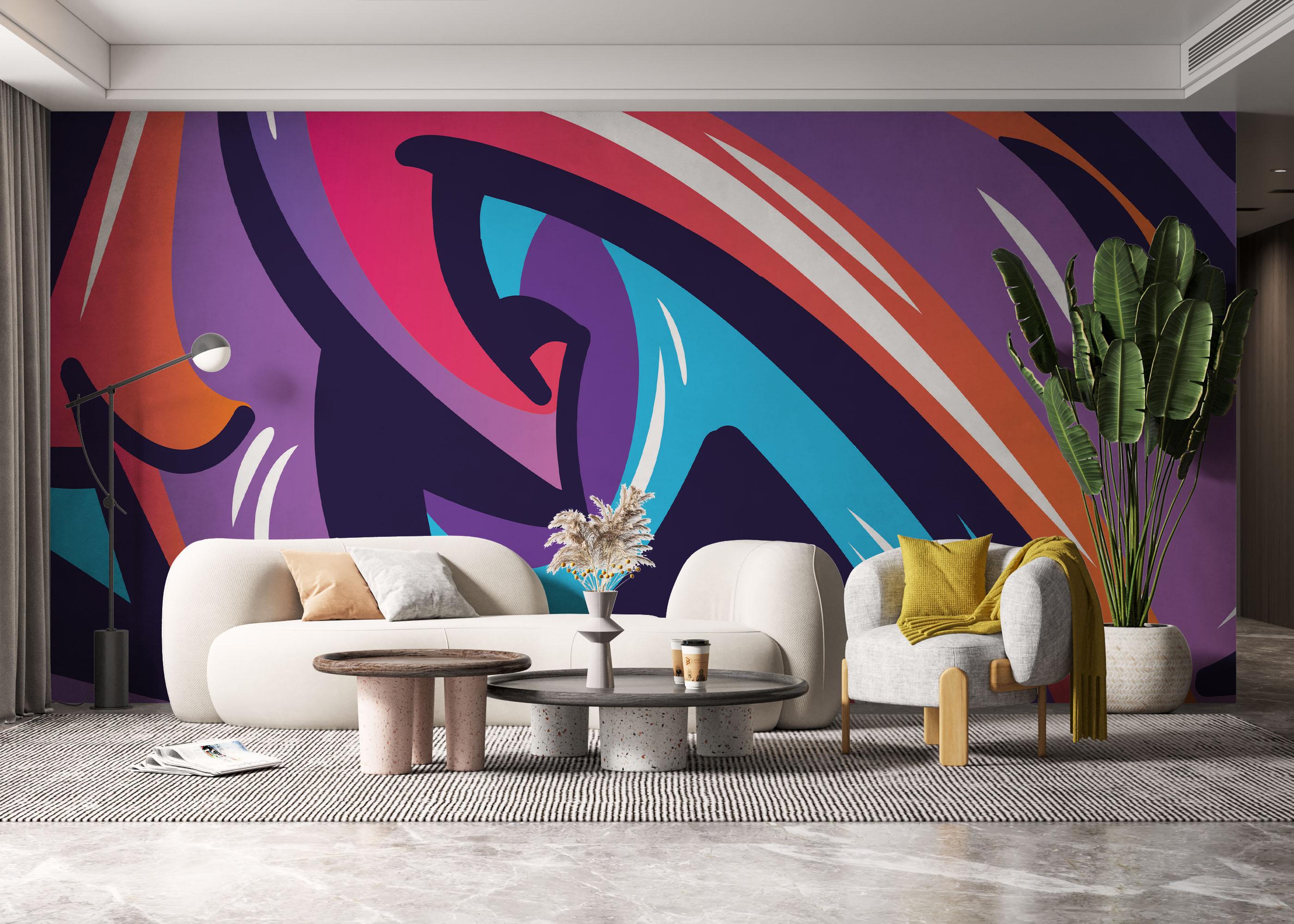 Fototapete Colorfull Graffiti mockup 6
