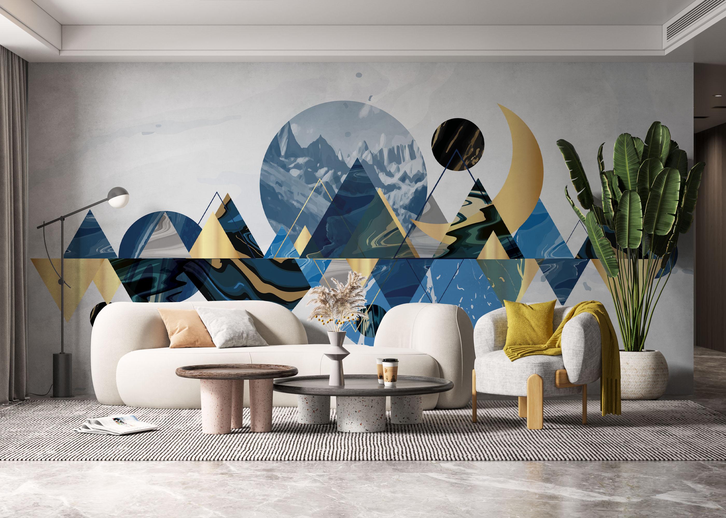 Fototapete Gold Geometric Pattern mockup 6