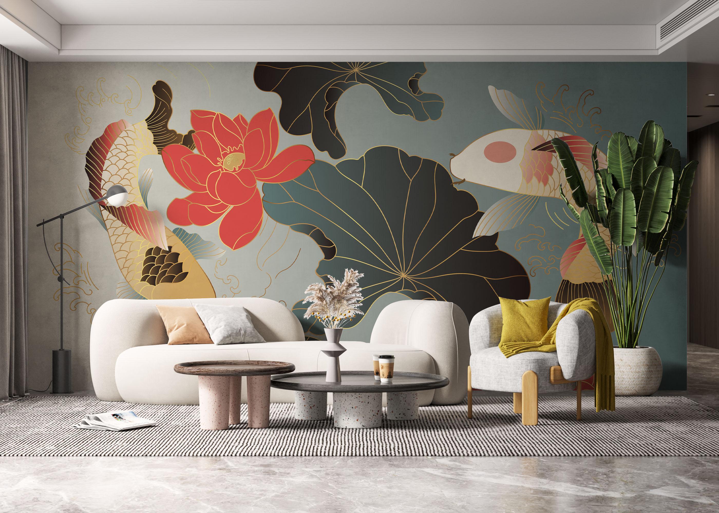 Fototapete Koi Carp Fish mockup 6