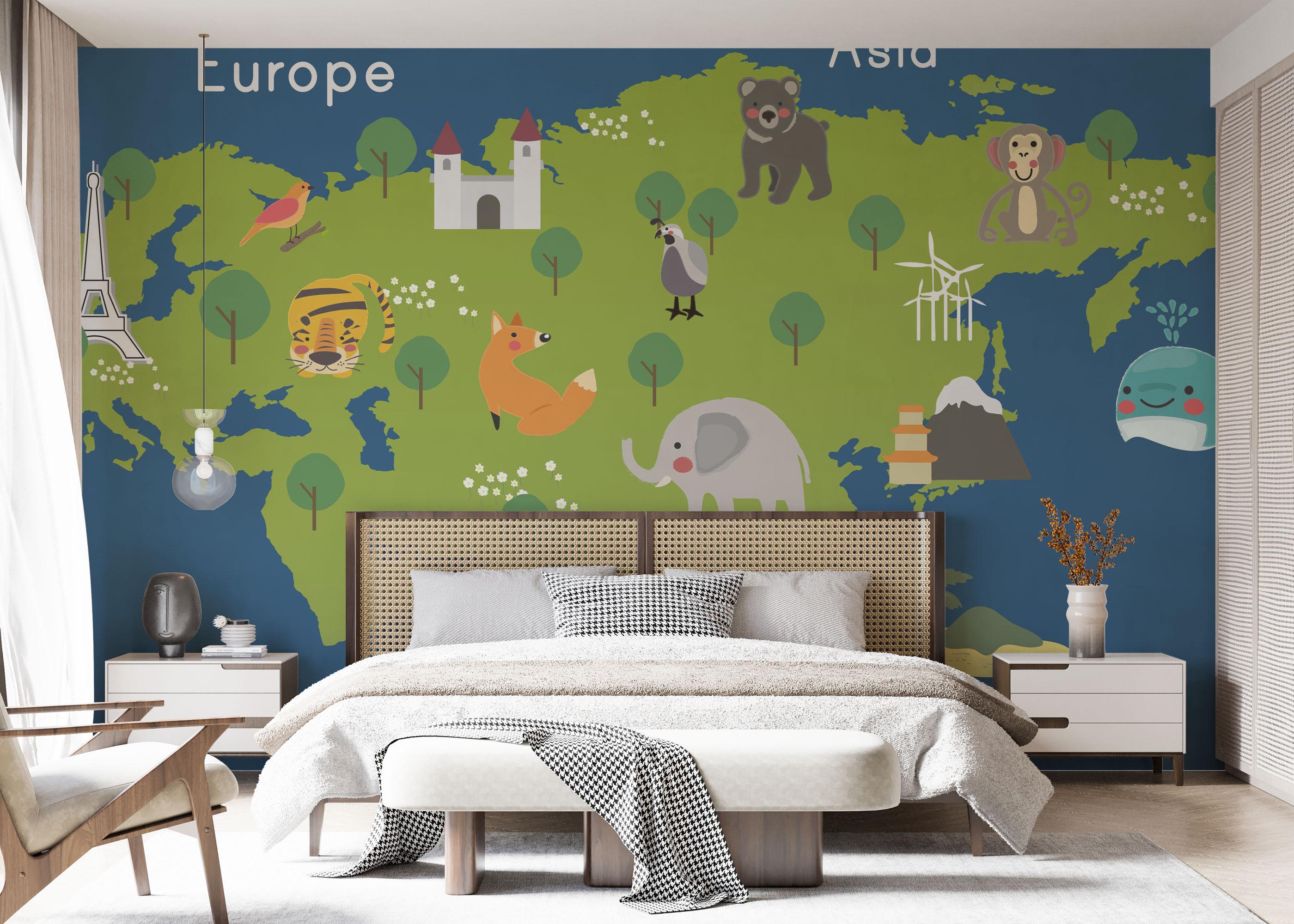 Fototapete Asia Europe Map mockup 7