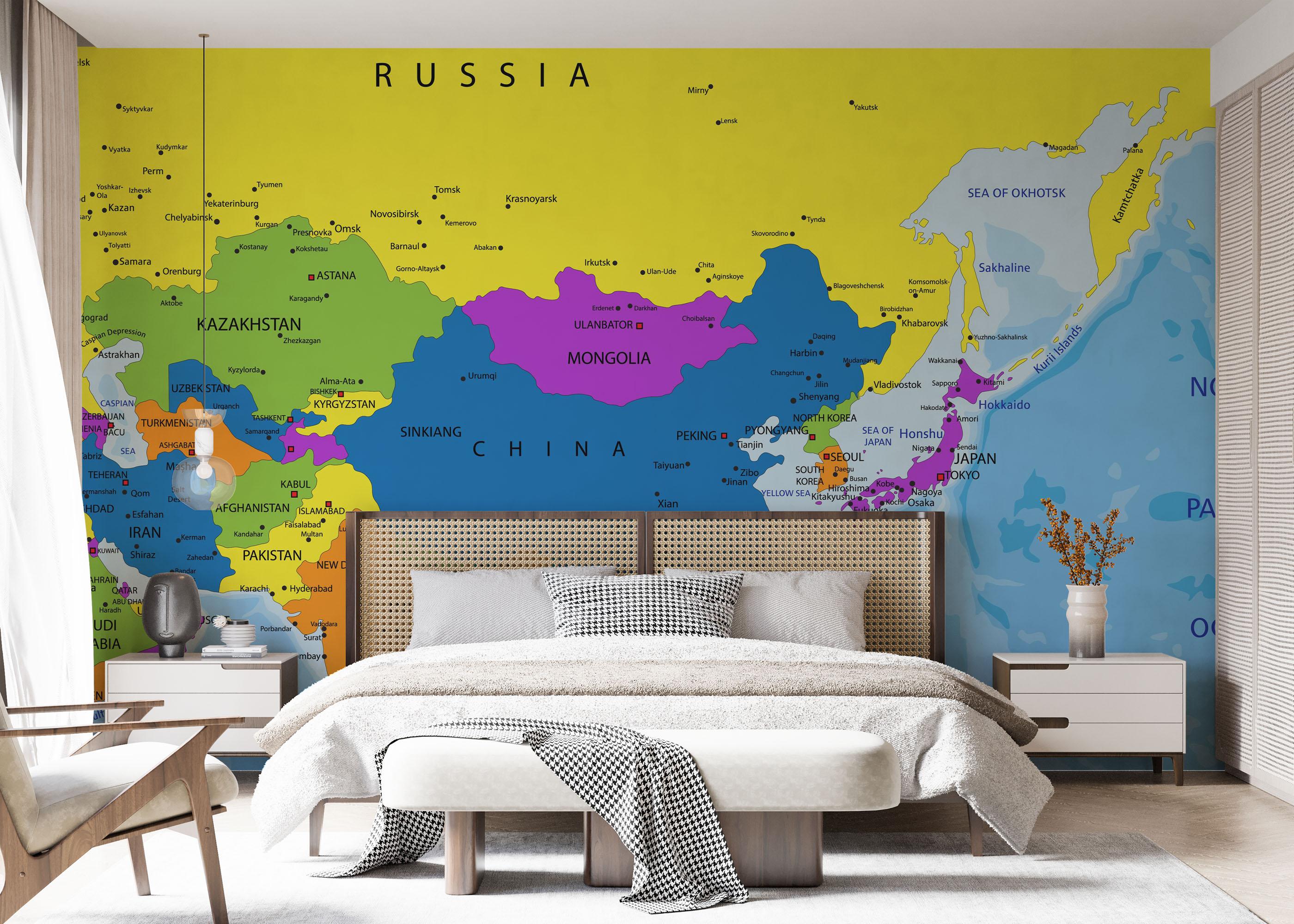 Fototapete Asia Map mockup 7