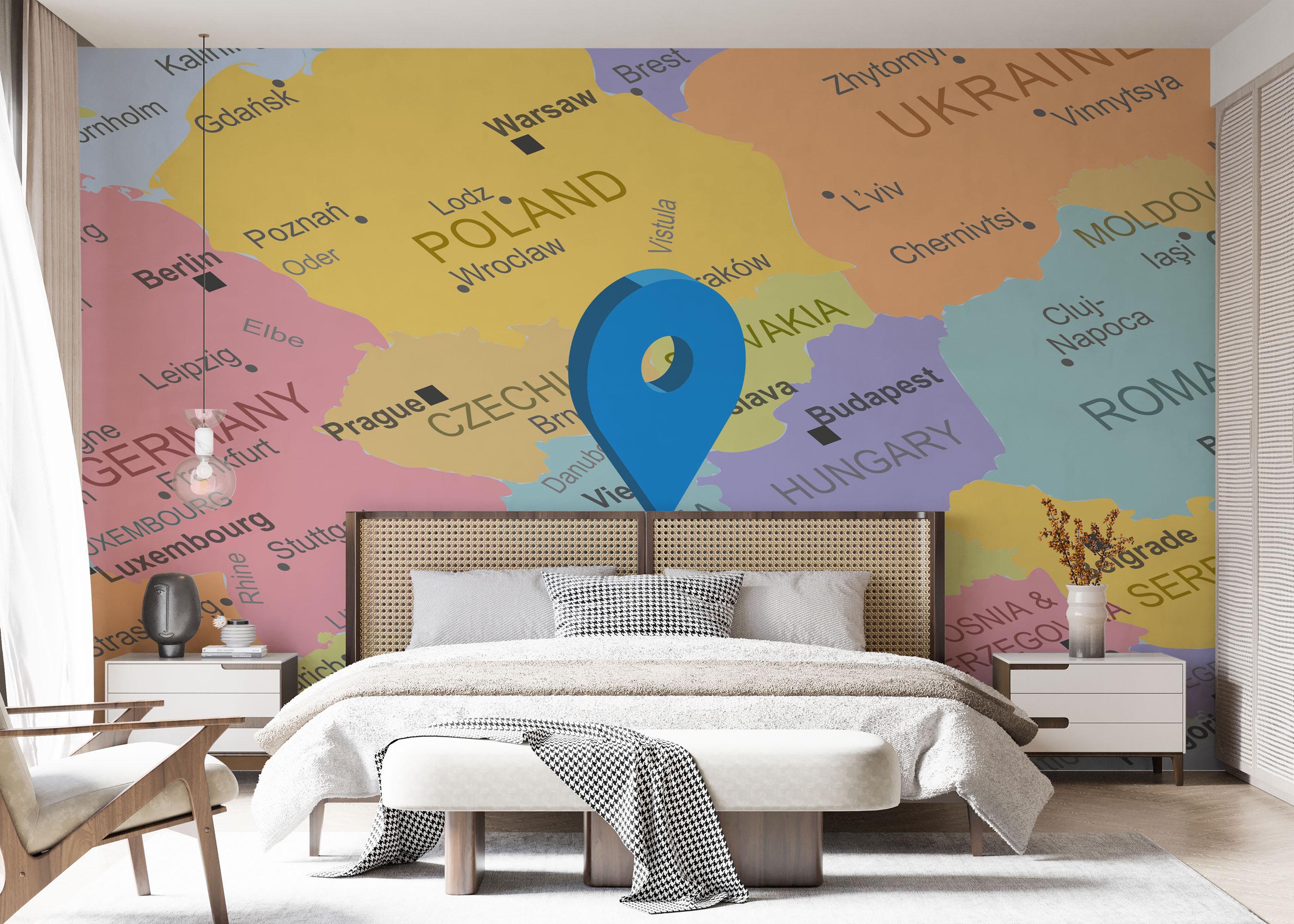 Fototapete Austria Map mockup 7