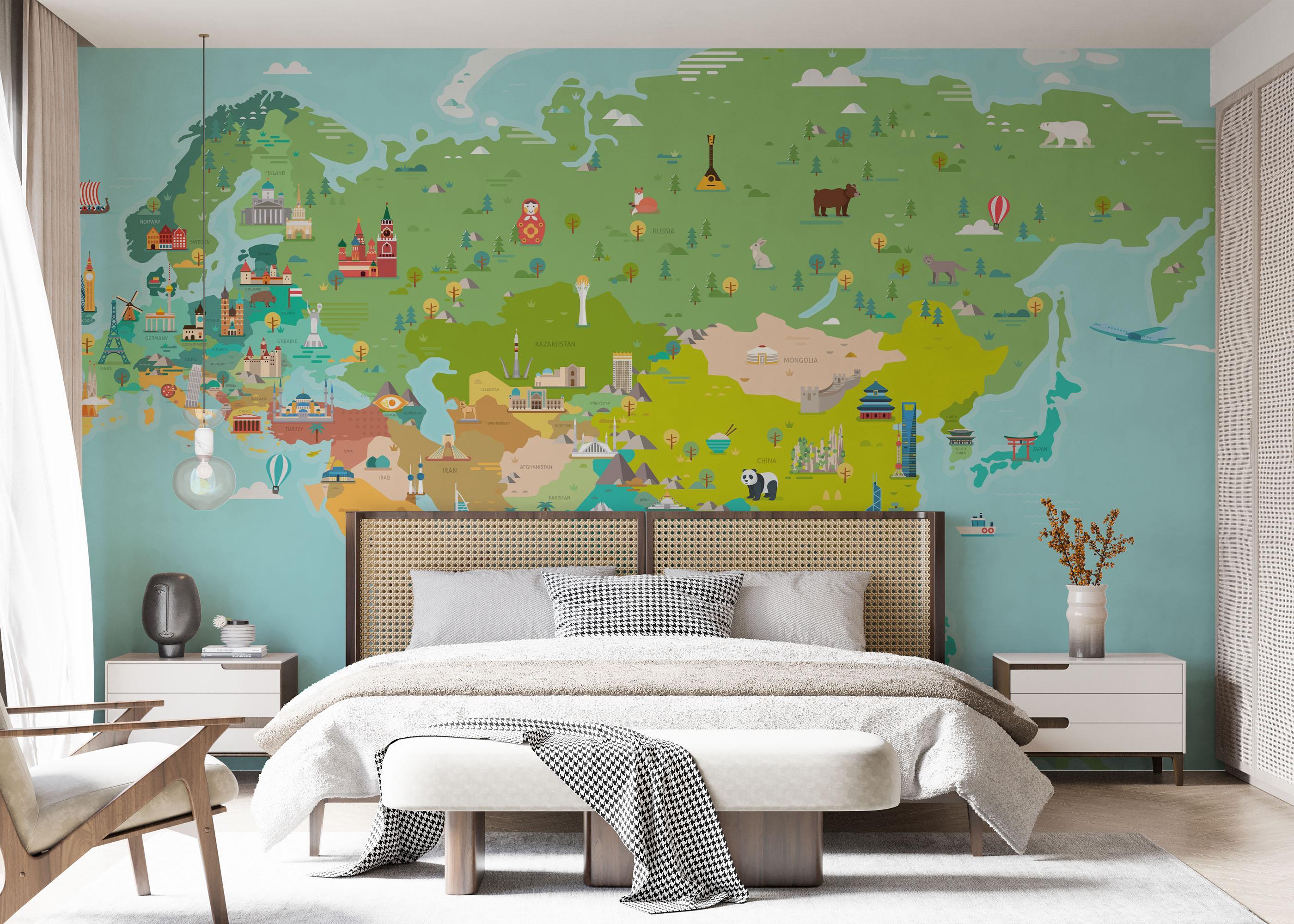 Fototapete Big Colorful Map mockup 7