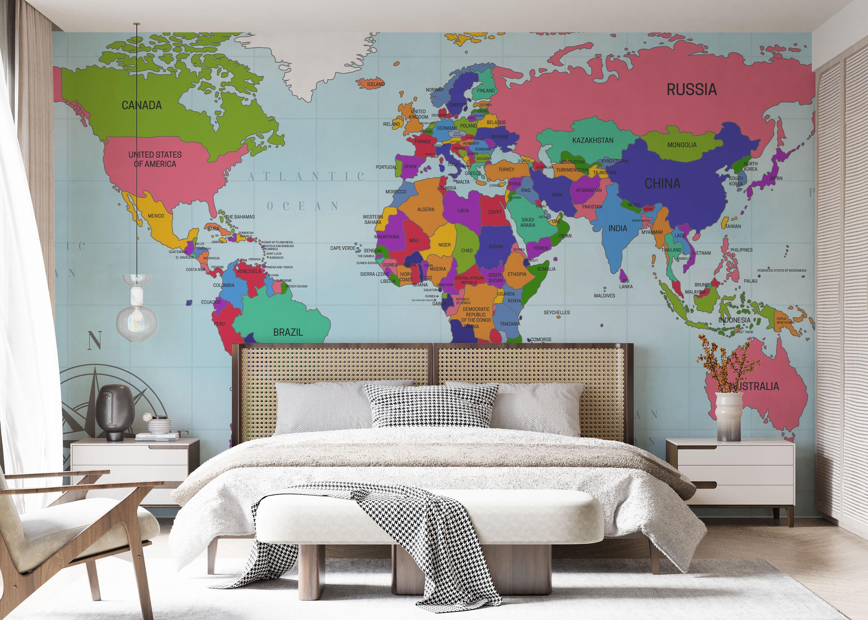 Fototapete Big World Map mockup 7