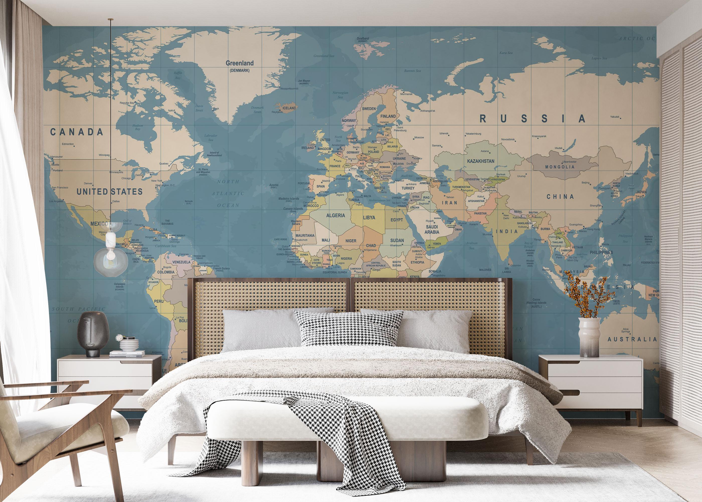 Fototapete Blue Ocean Map mockup 7