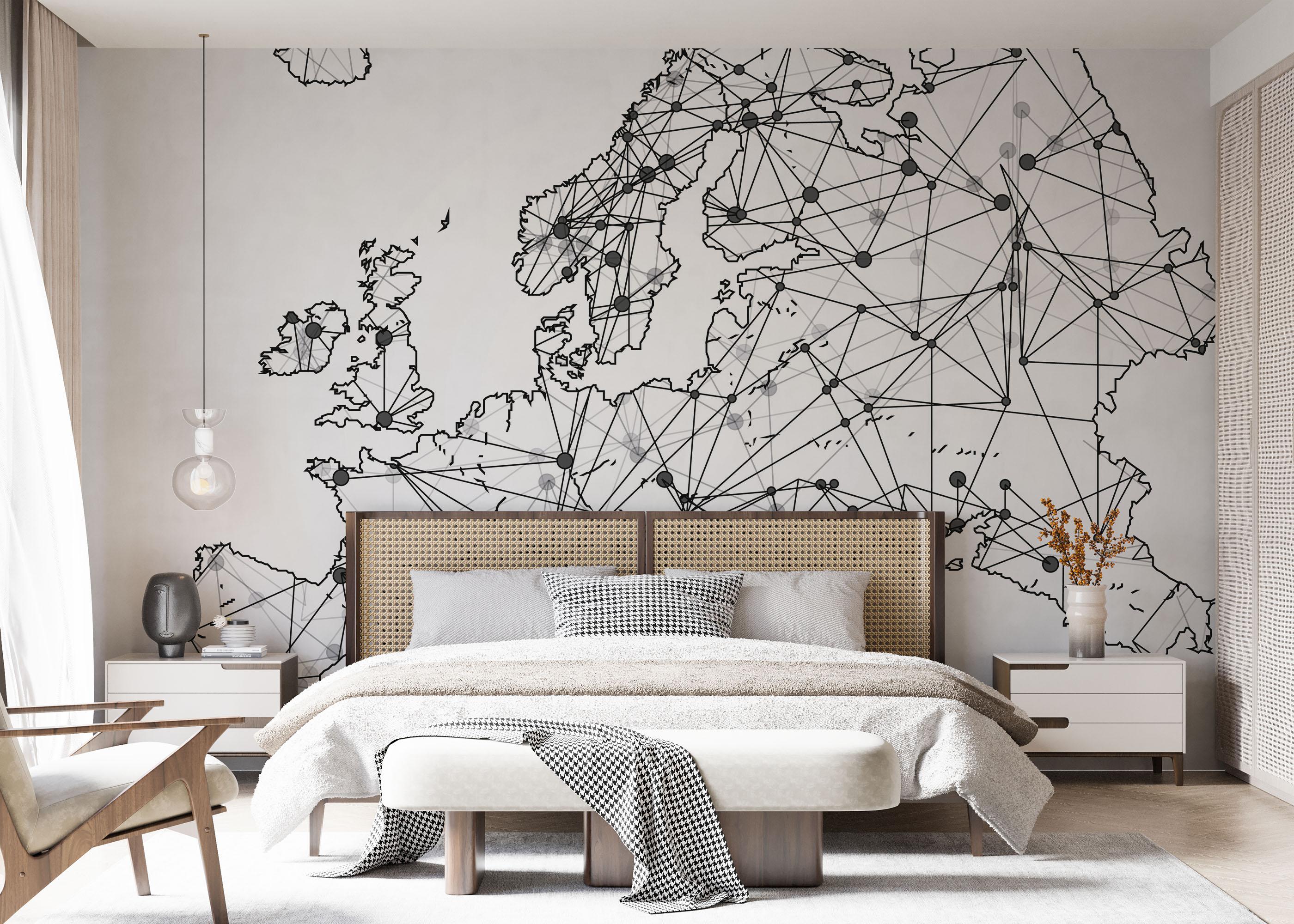 Fototapete Connecting Map mockup 7