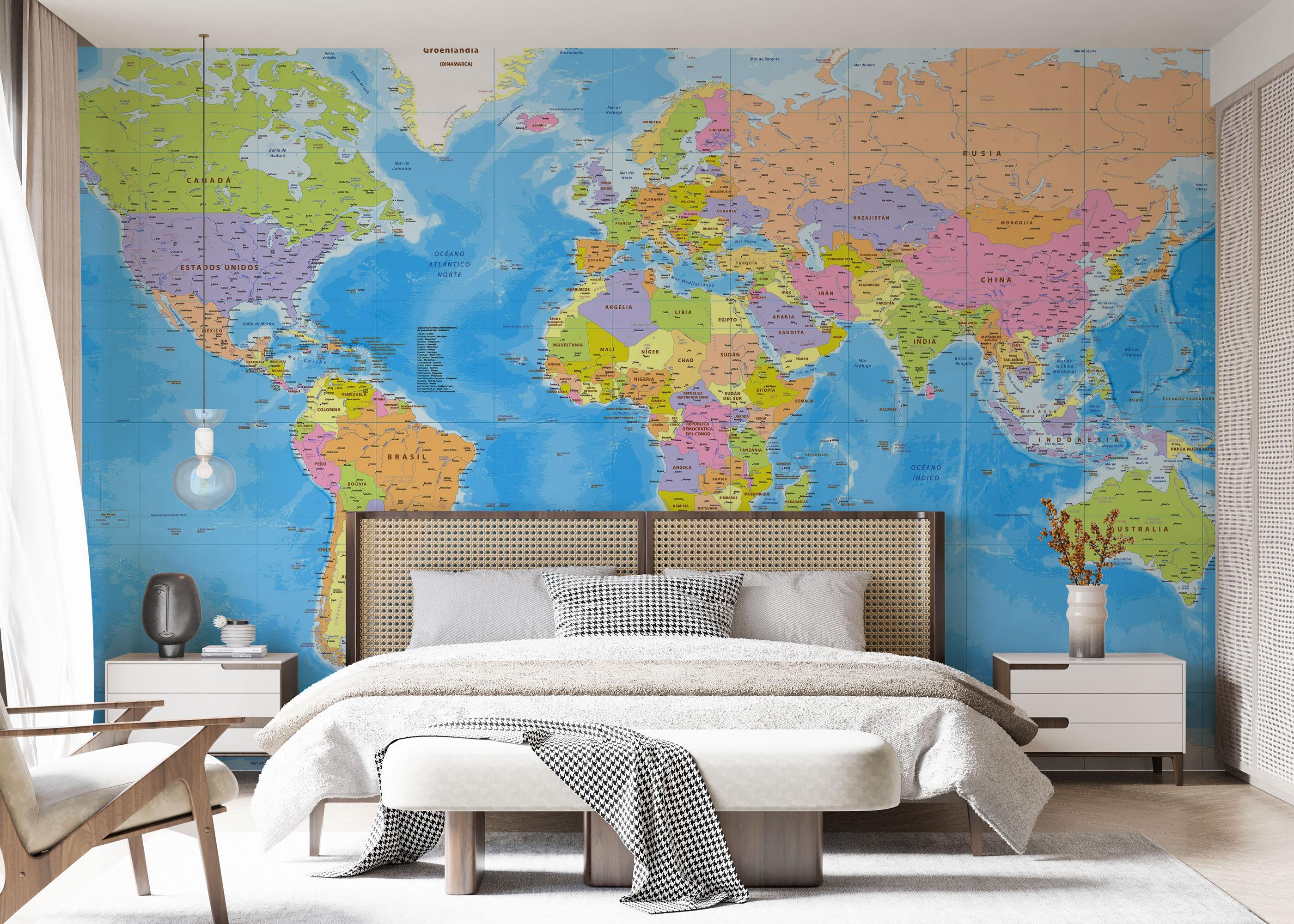 Fototapete Cool World Map mockup 7