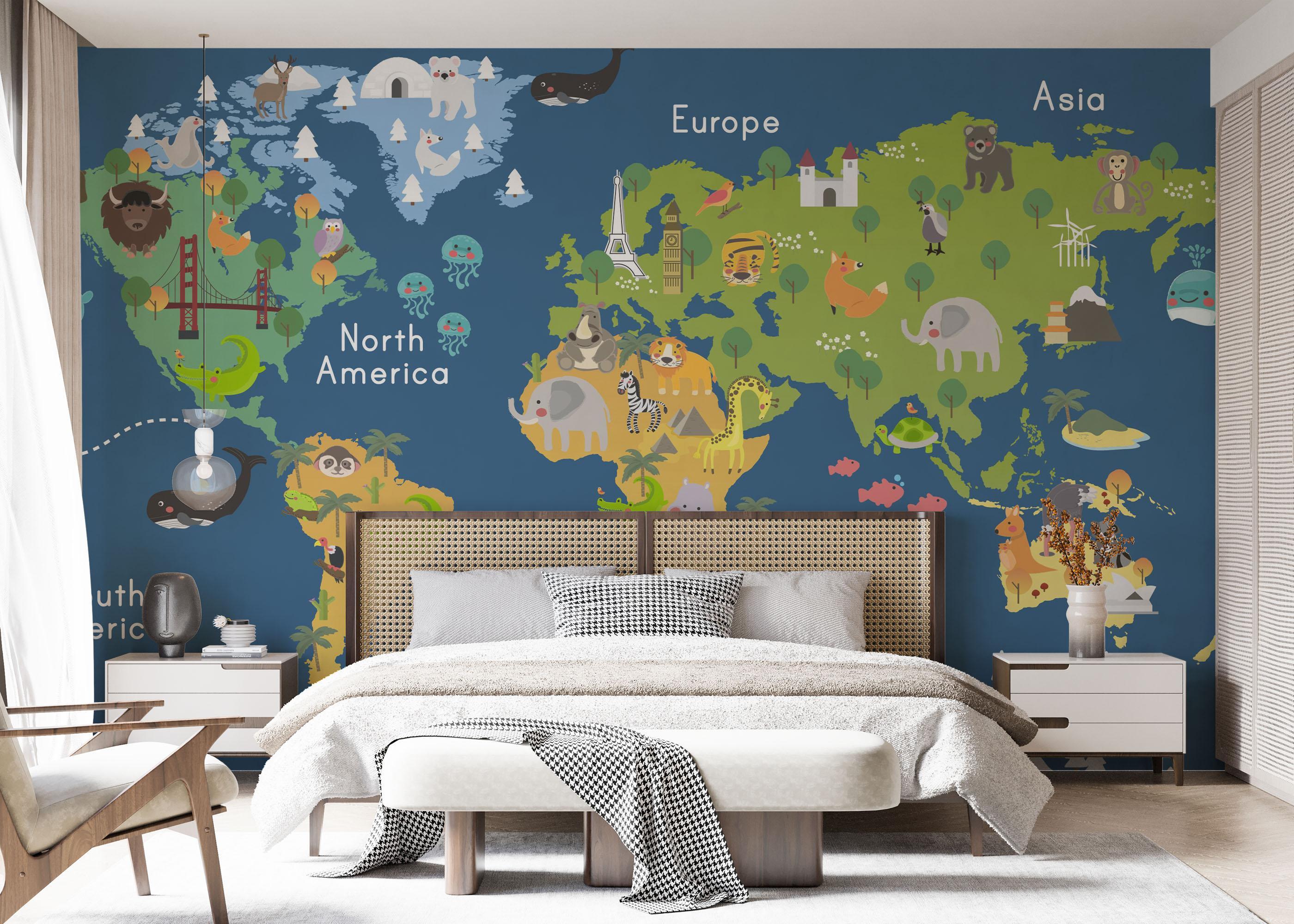 Fototapete Cute Kids Map mockup 7