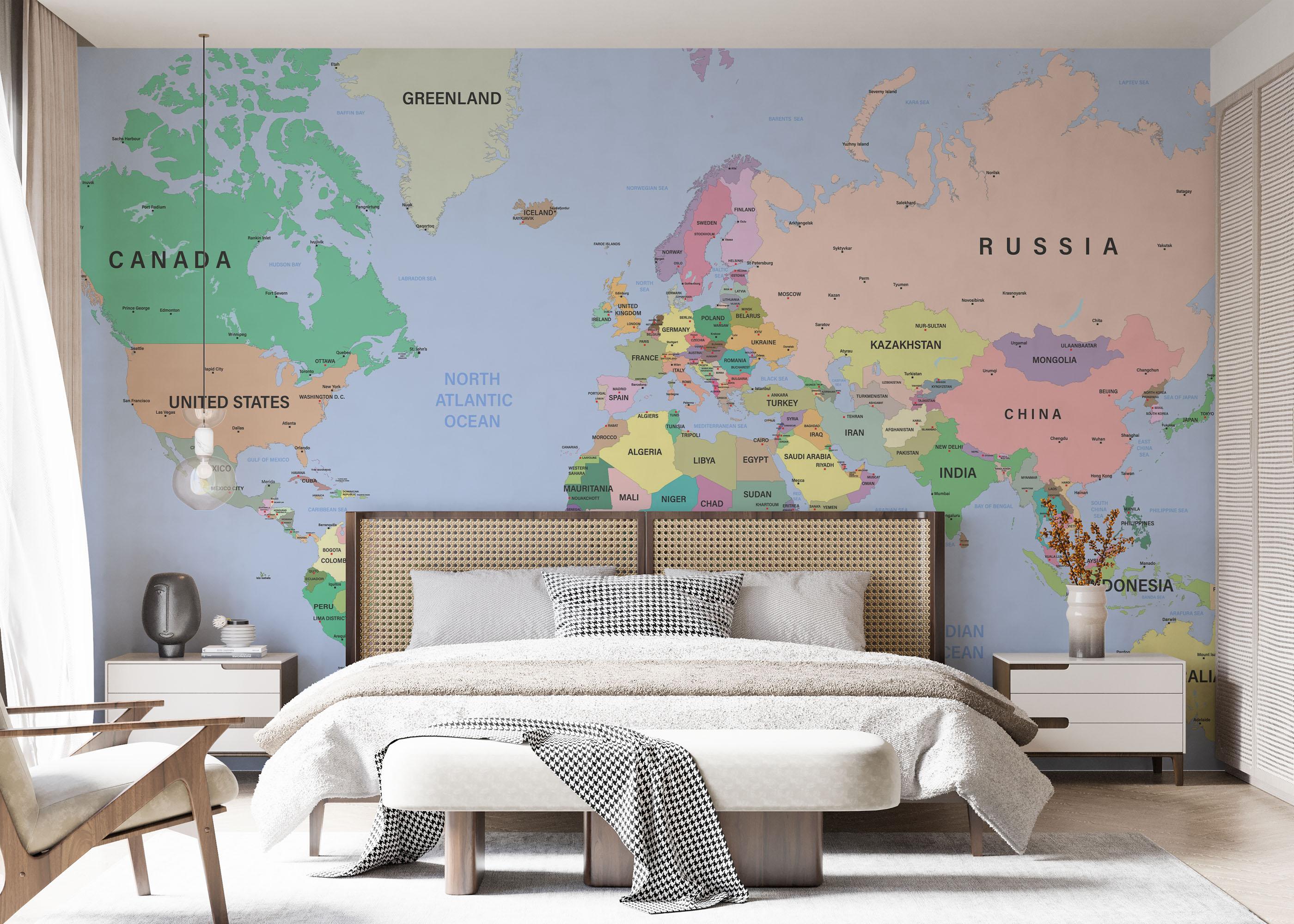 Fototapete Detailed Political Map mockup 7