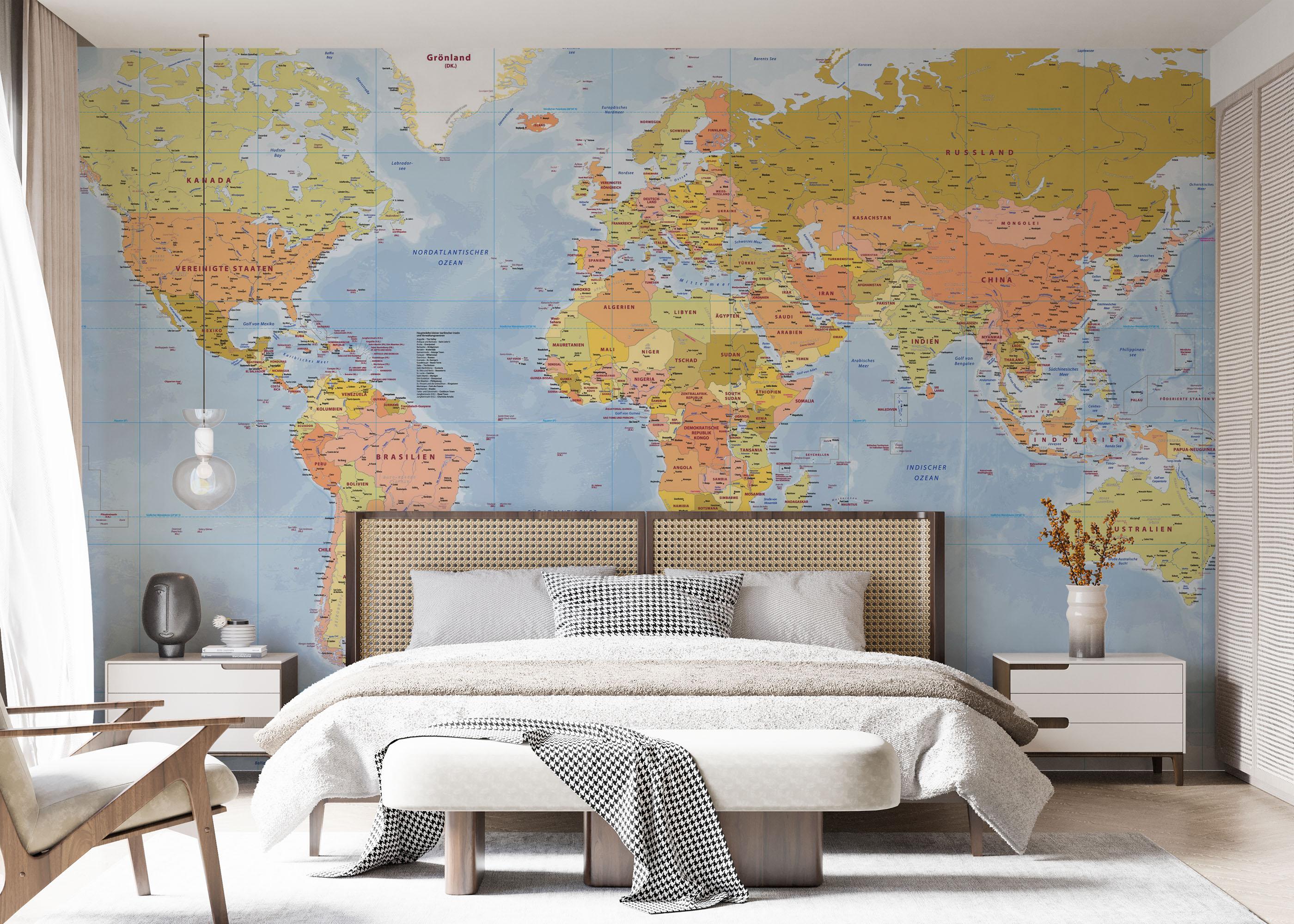 Fototapete Green Orange Map mockup 7