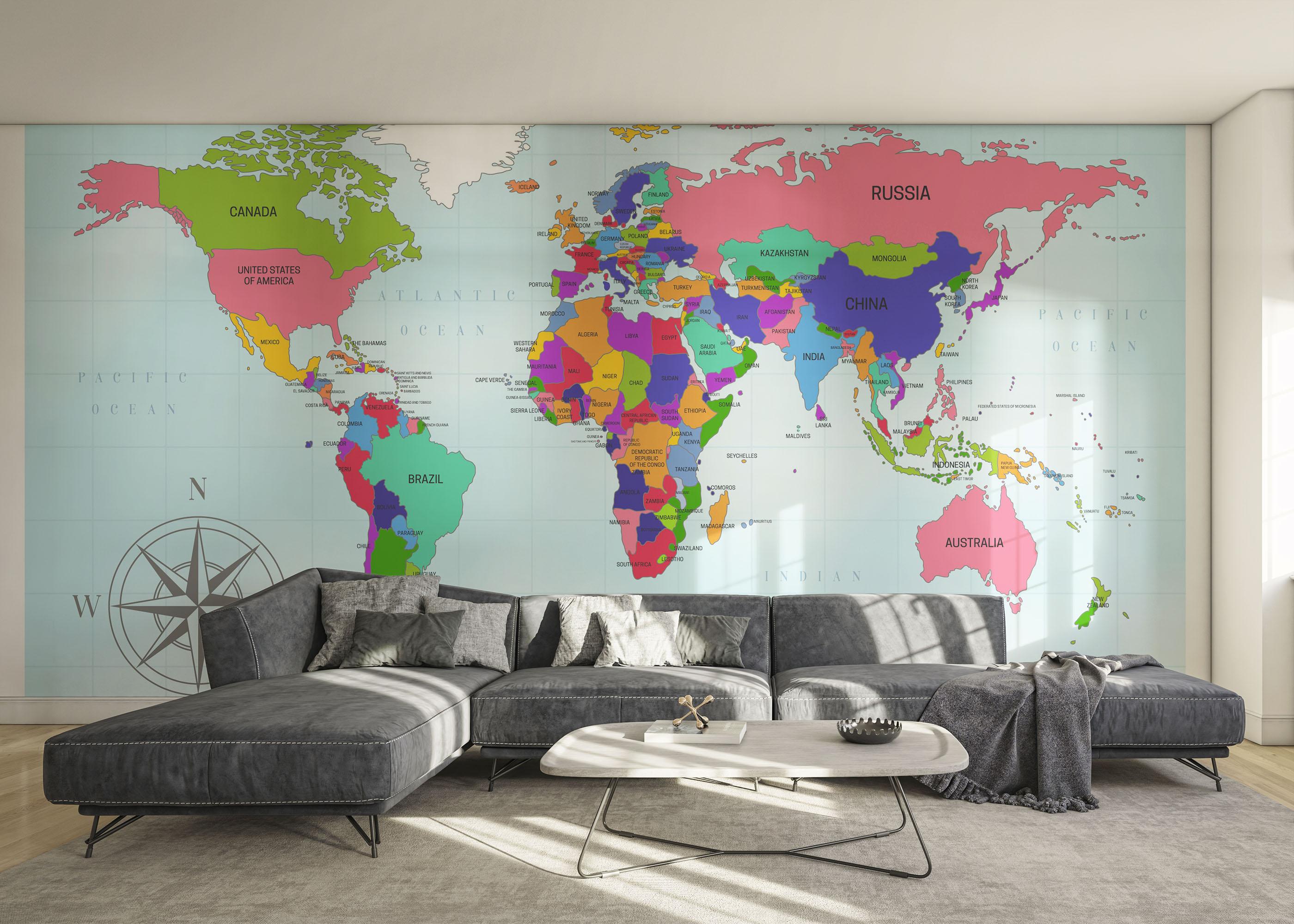 Fototapete Big World Map mockup 0