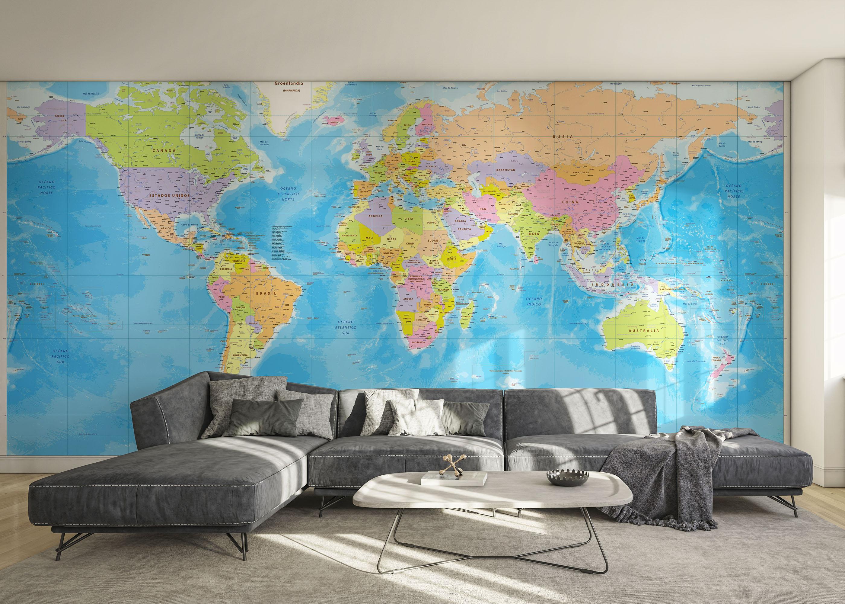 Fototapete Cool World Map mockup 0