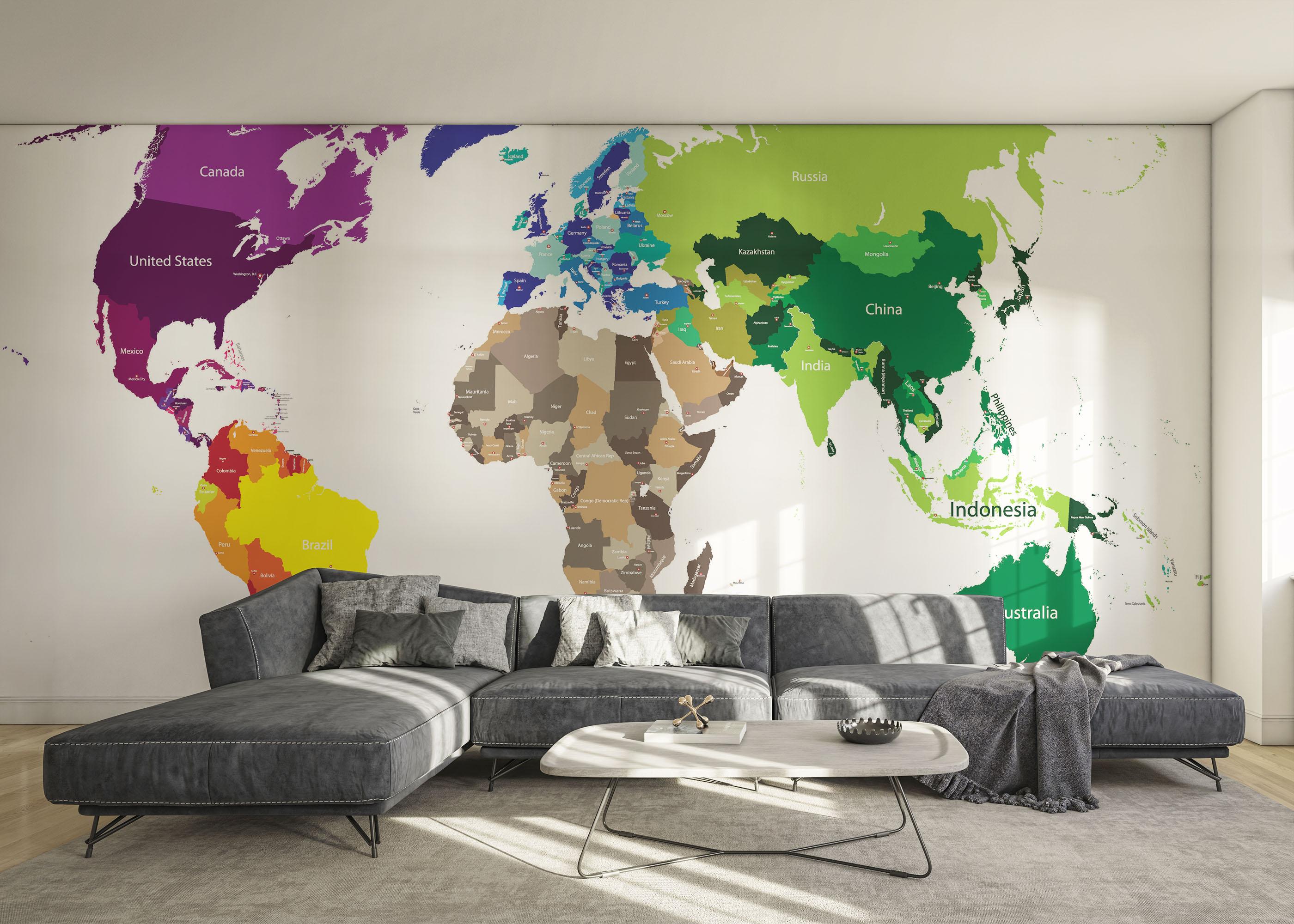 Fototapete Nice Colors Map mockup 0