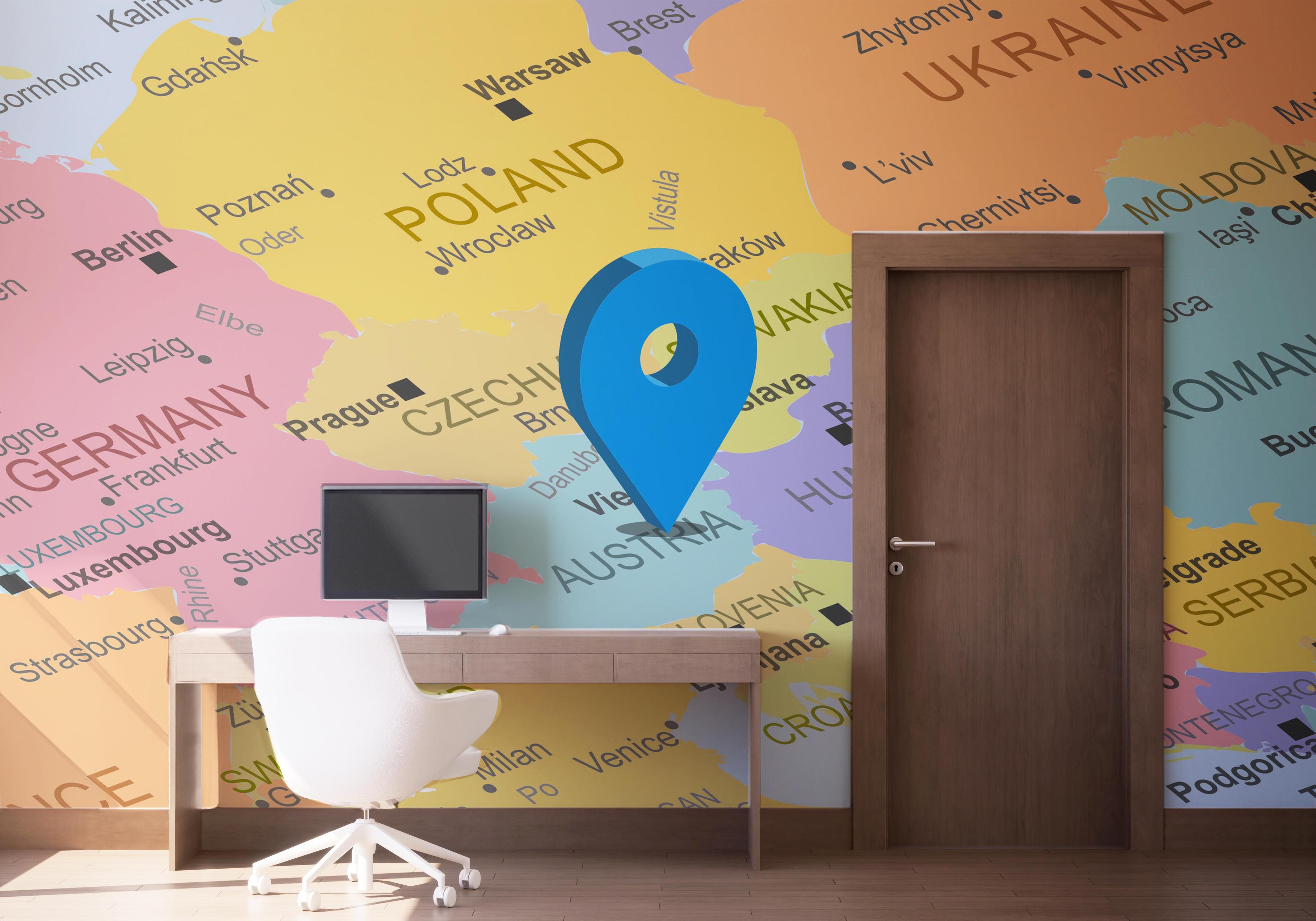Fototapete Austria Map mockup 1