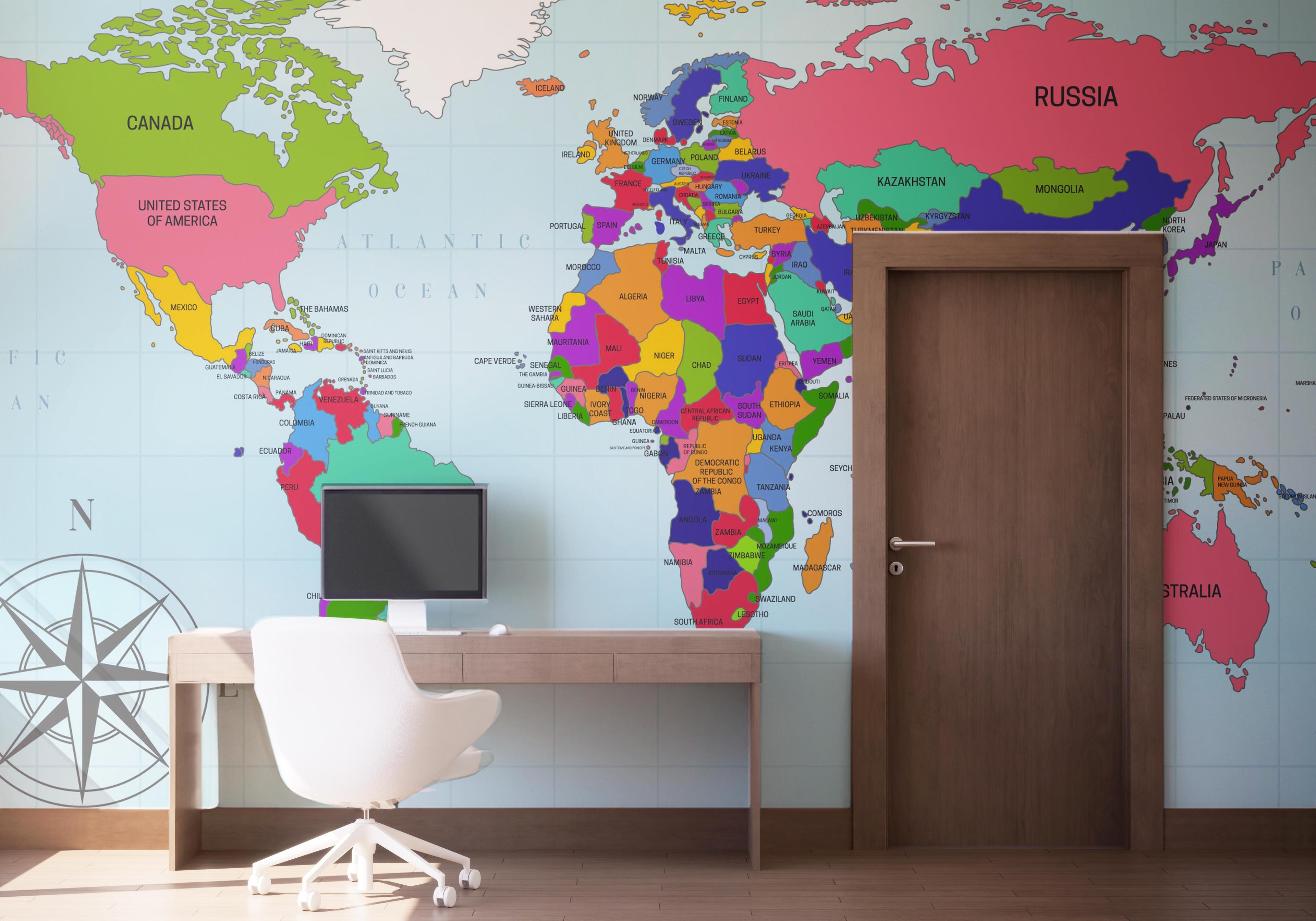 Fototapete Big World Map mockup 1