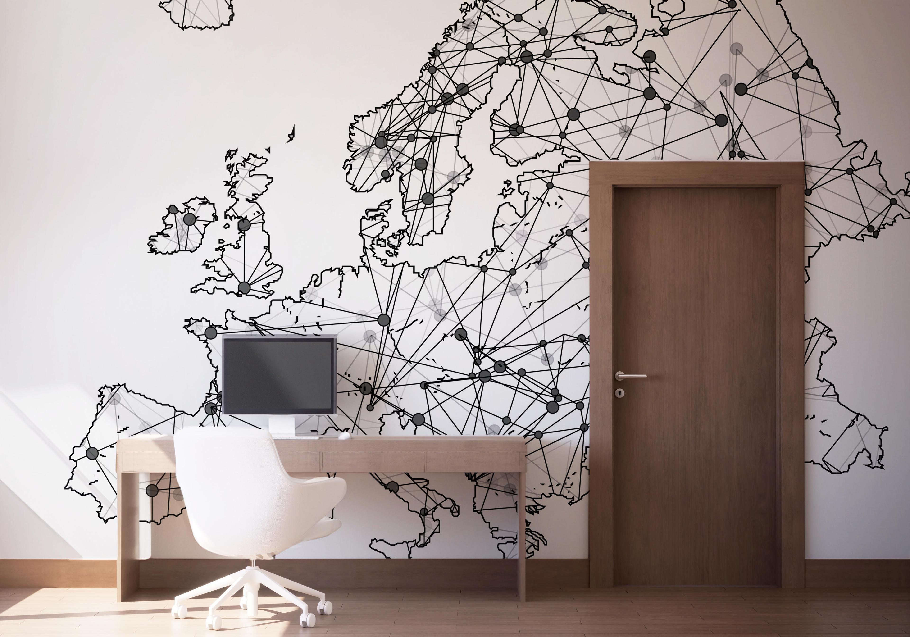 Fototapete Connecting Map mockup 1