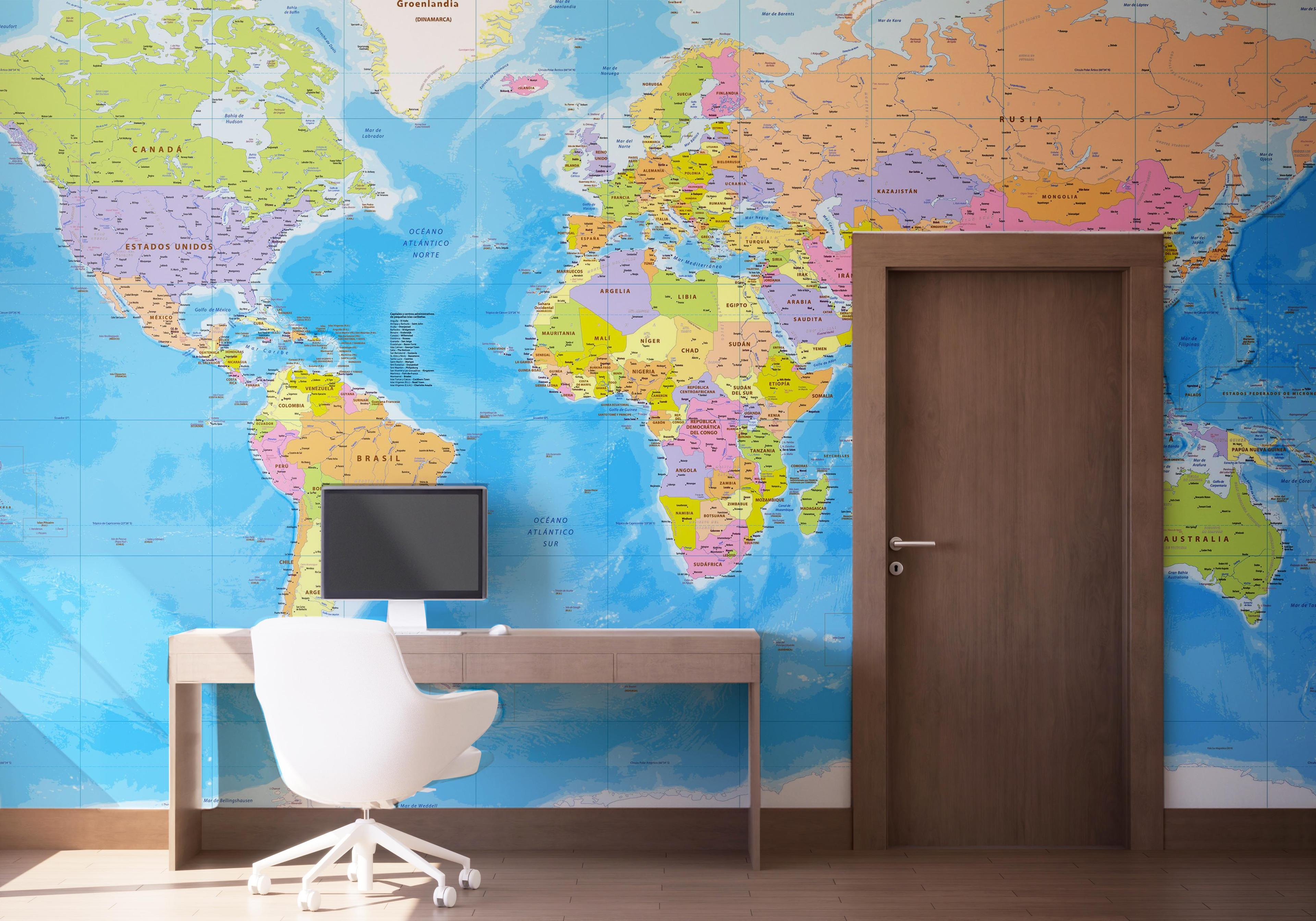 Fototapete Cool World Map mockup 1
