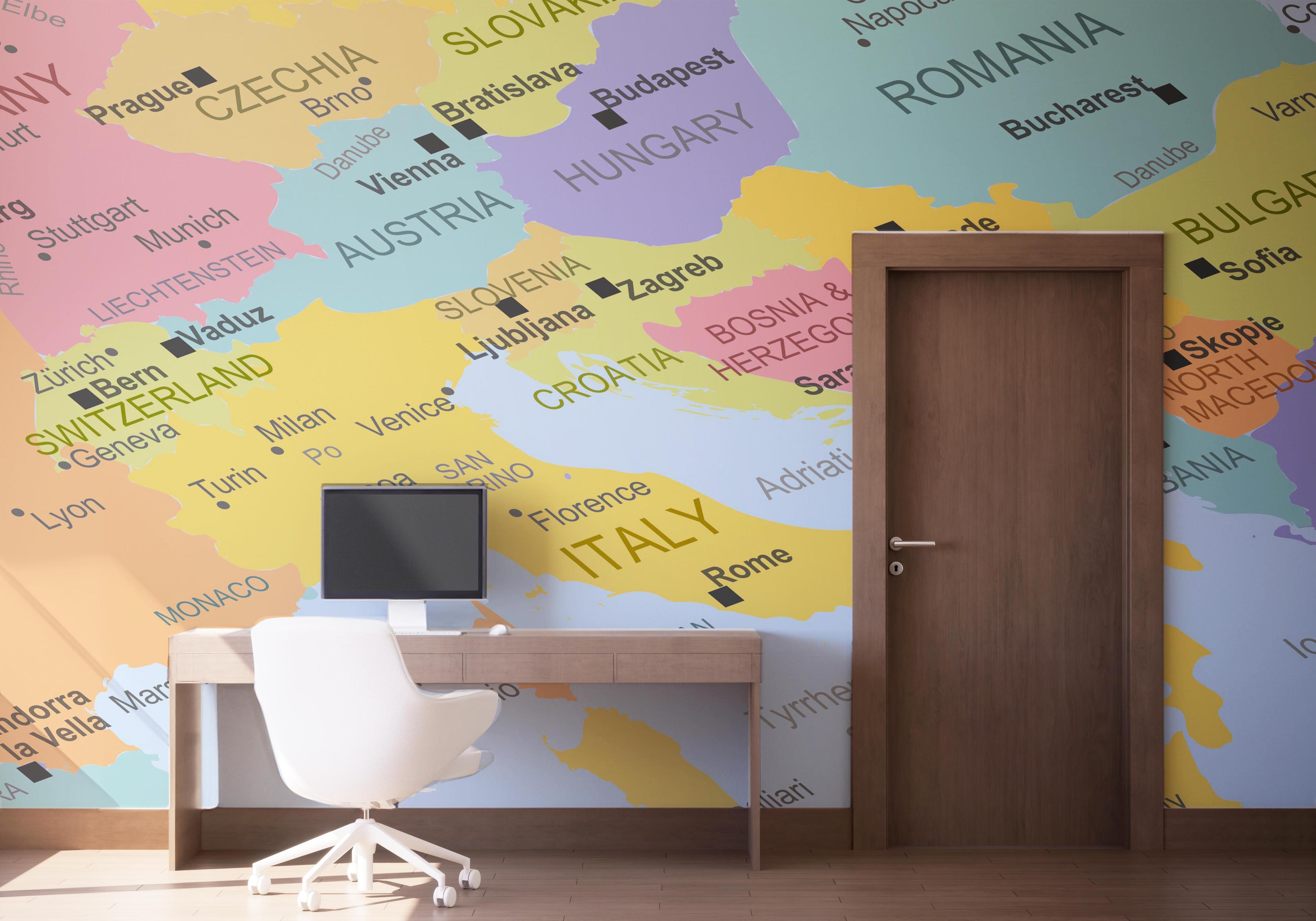Fototapete Italy Map mockup 1