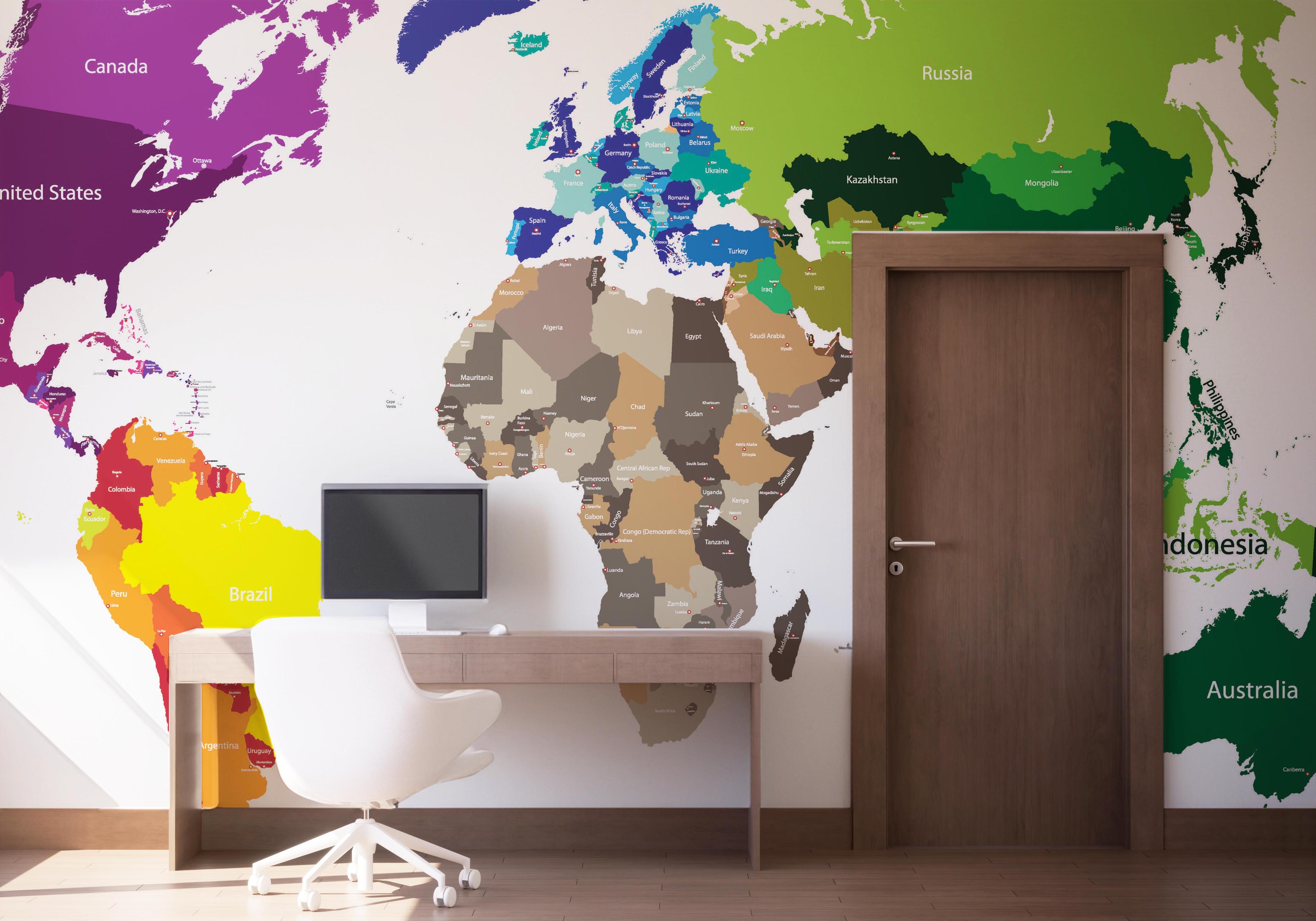 Fototapete Nice Colors Map mockup 1