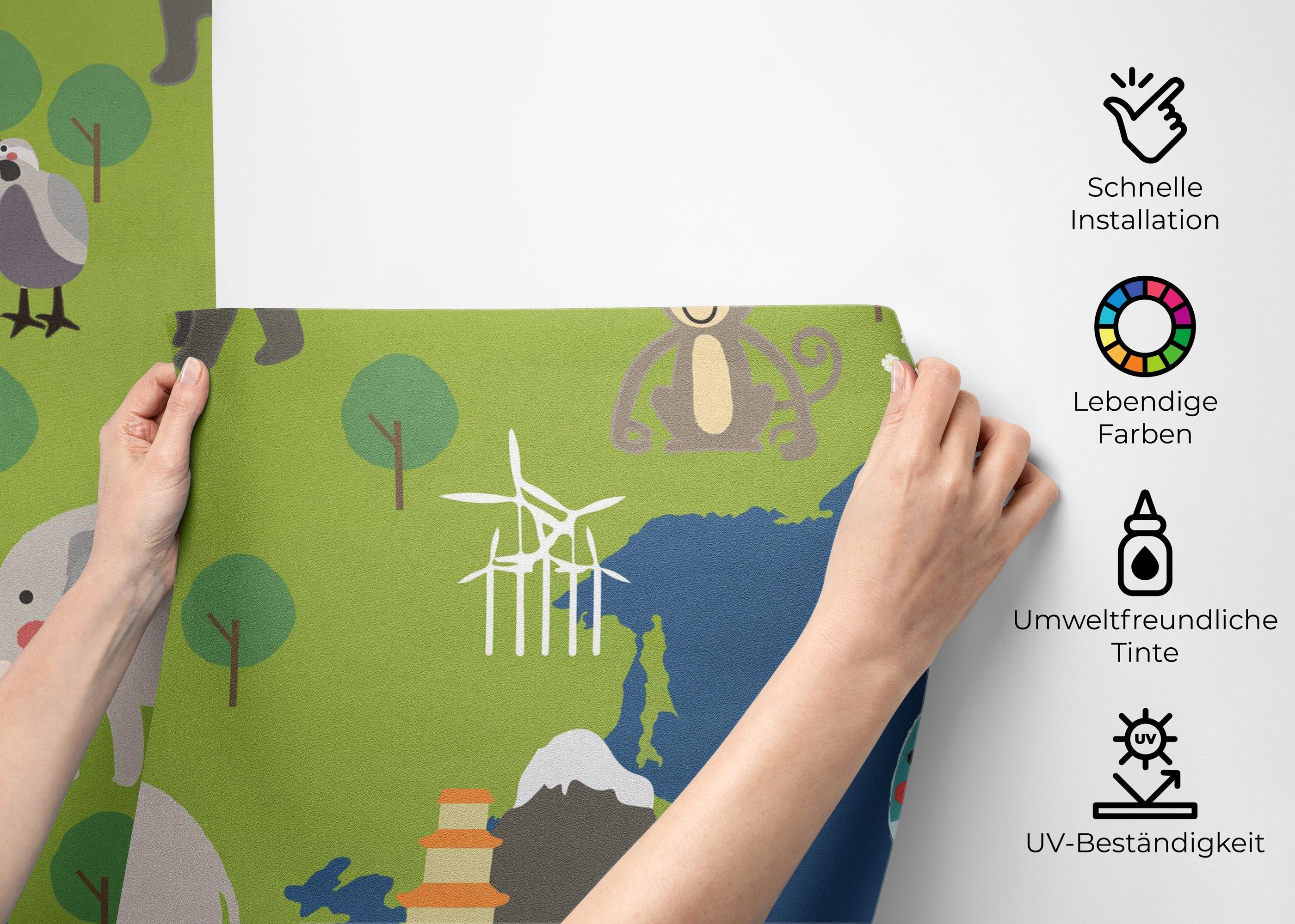 Fototapete Asia Europe Map mockup 2