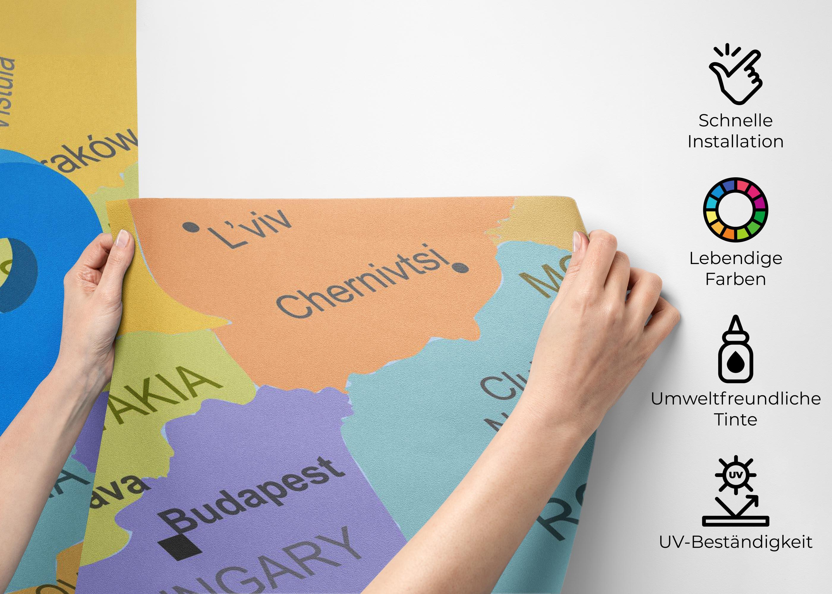 Fototapete Austria Map mockup 2