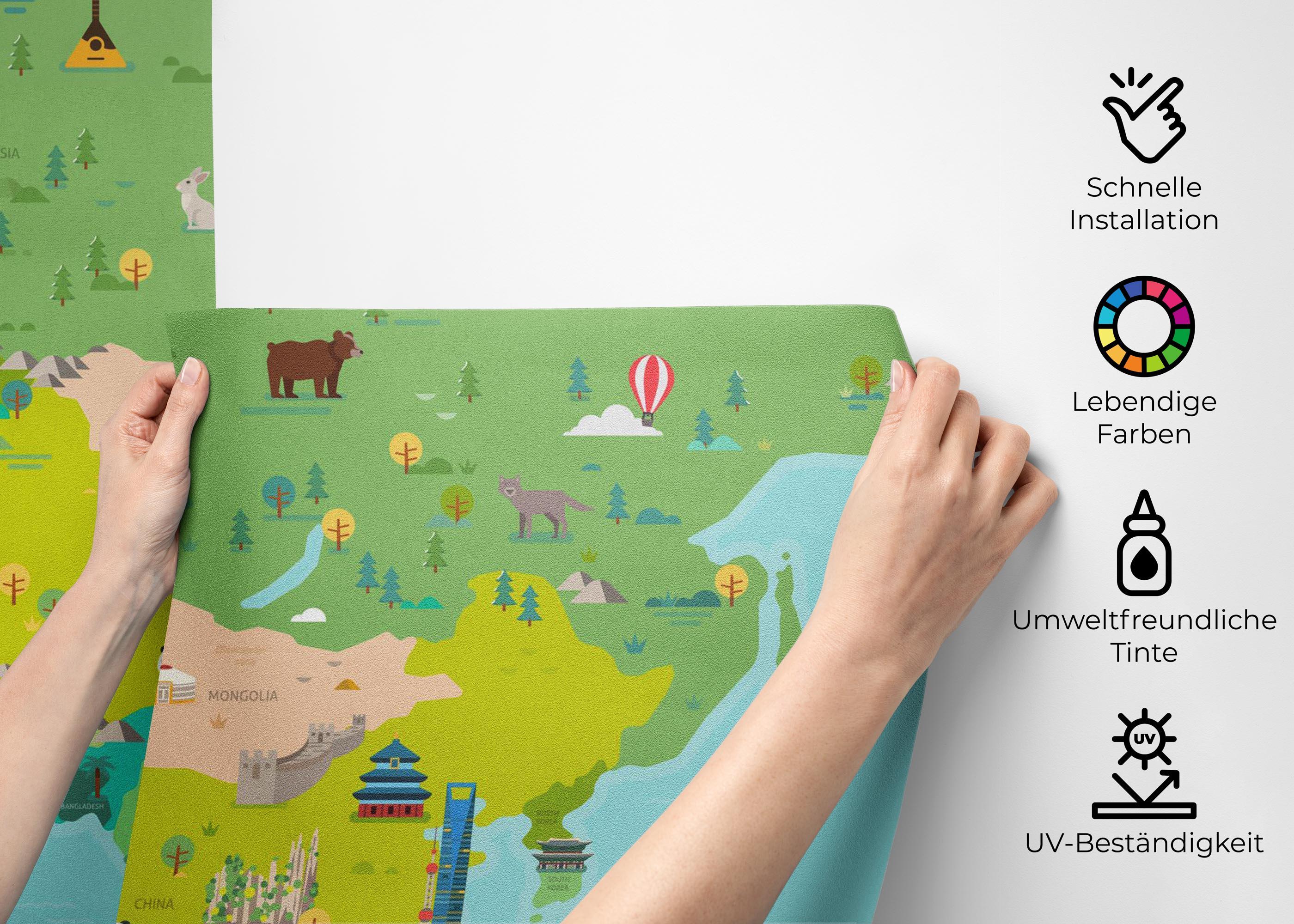 Fototapete Big Colorful Map mockup 2