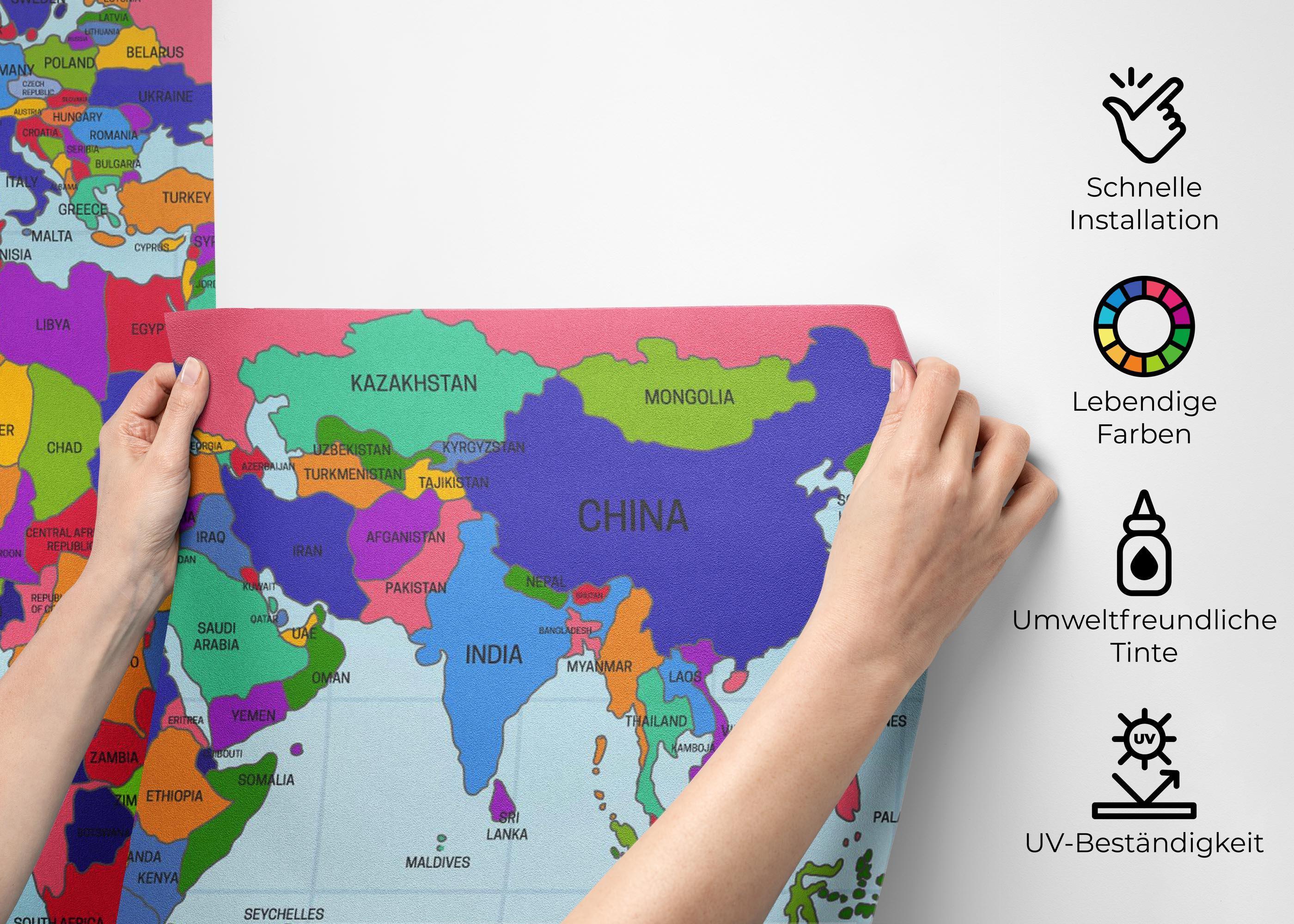 Fototapete Big World Map mockup 2
