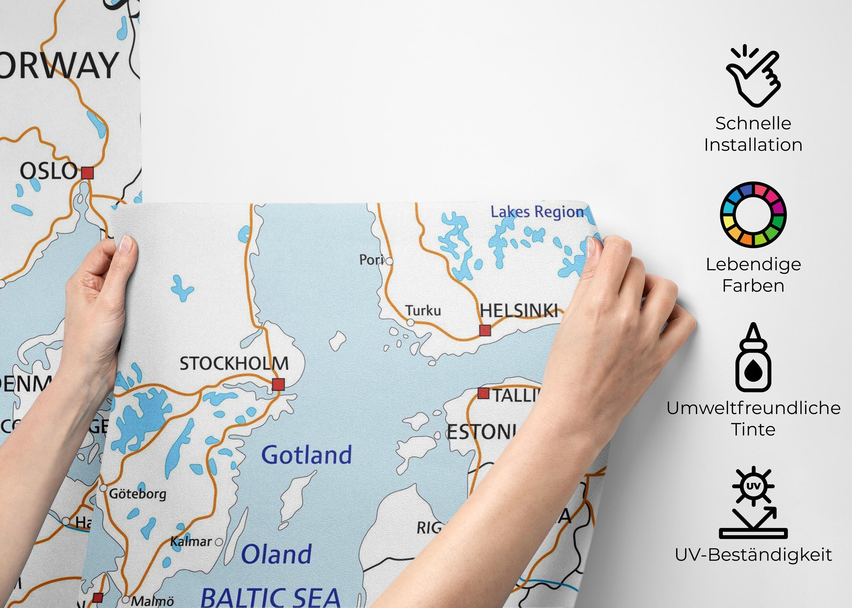 Fototapete Blue Europe Map mockup 2