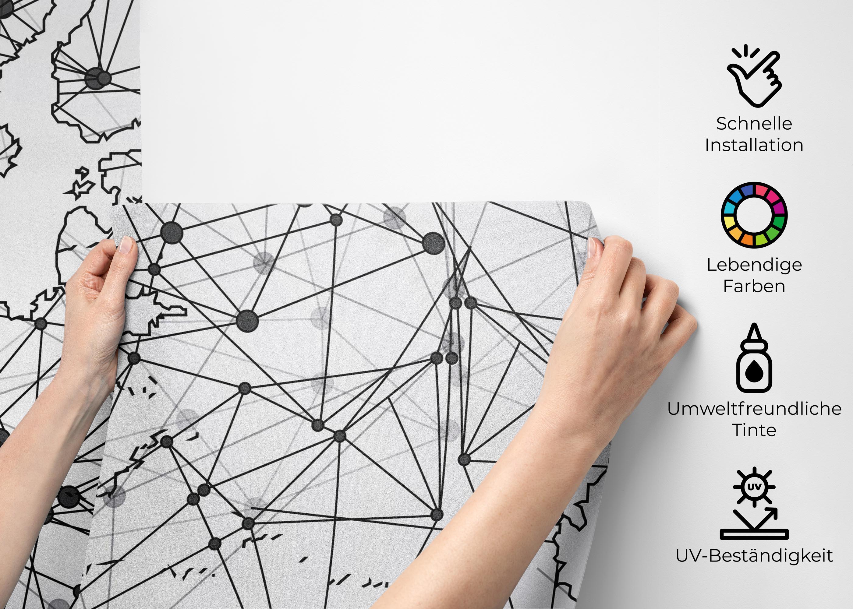 Fototapete Connecting Map mockup 2