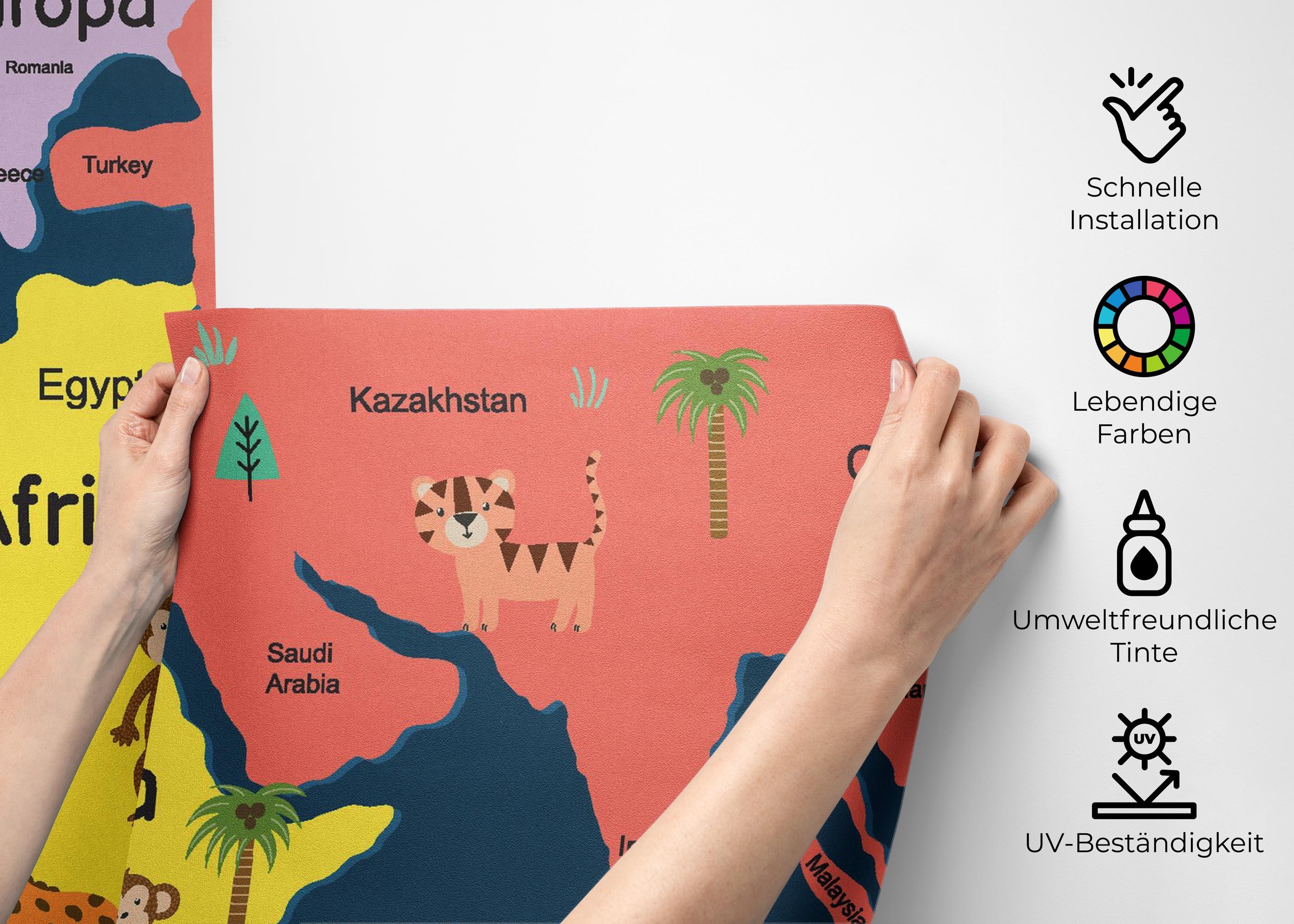 Fototapete Cute Map Art mockup 2